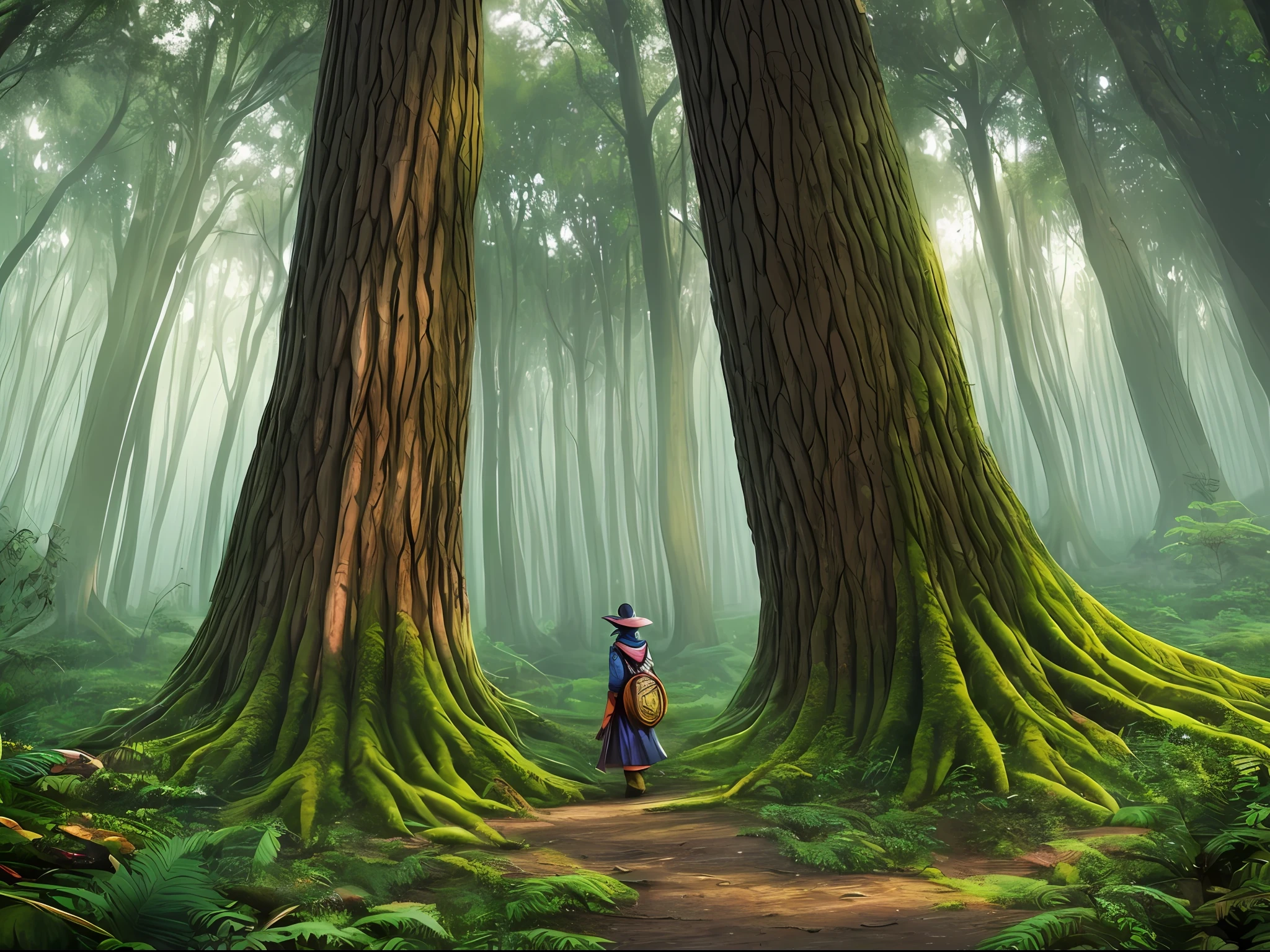 In a mystical realm, an enchanting forest awaits. Its trees defy nature's rules, with iridescent bark and twisted branches. The air is filled with the melodies of birds with opulent, colorful feathers. Luminescent mushrooms and shimmering creatures bring the forest floor to life. Half-human, half-animal beings guard this realm, while twilight reveals a surreal glow. This fantastic forest is a magical sanctuary where reality melds with imagination. --auto --s2