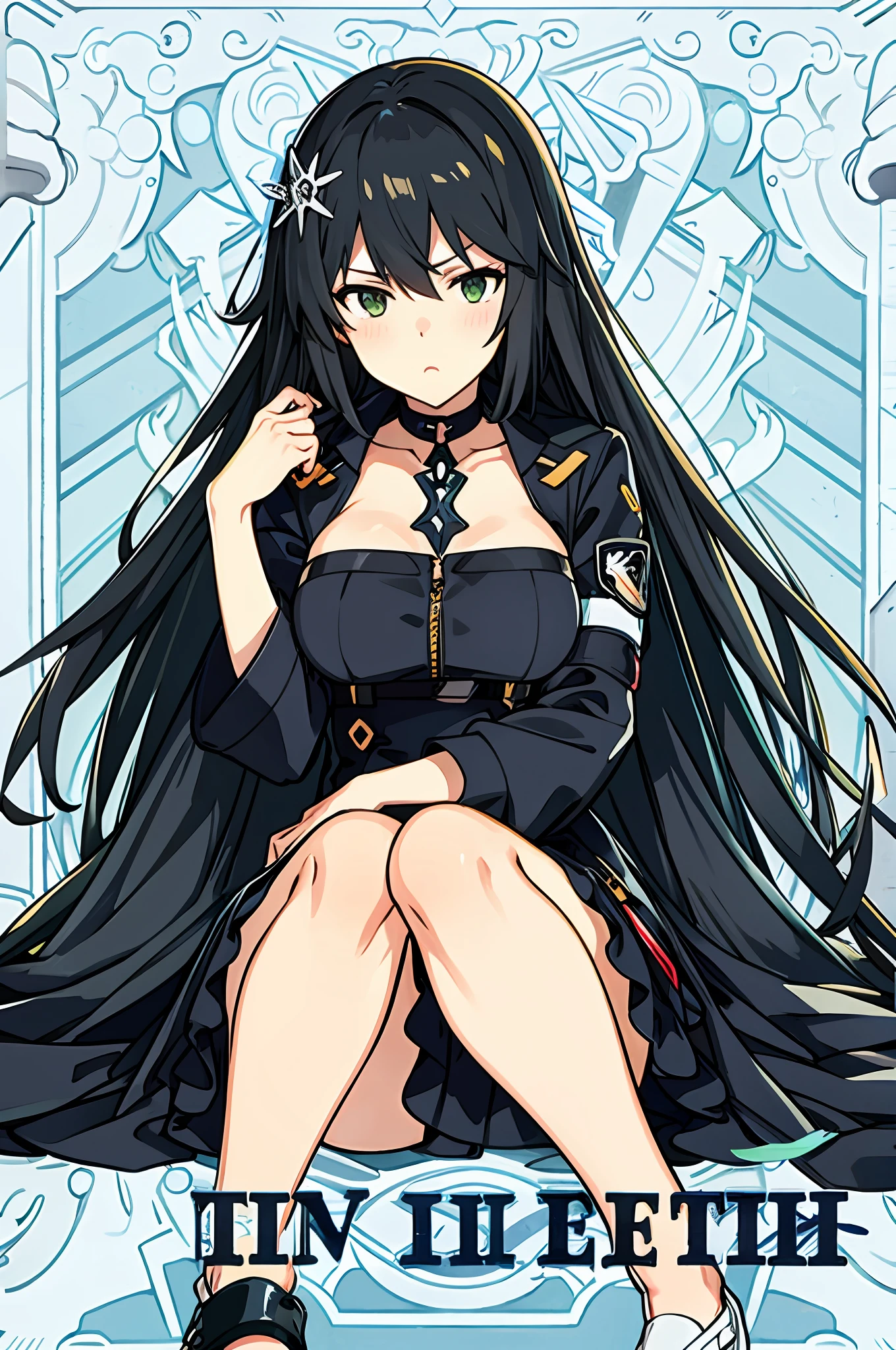 Anime girl sitting on the floor,legs crossed, from girls frontline, Fine details. girls frontline, the anime girl is crouching, beautiful anime girl squatting, seductive anime girl, author:Hosomura Kane, anime moe art style, girls frontline style, noire, badass anime 8 k, noire moody scene, badass pose, top rated on pixiv,Wearing white silk