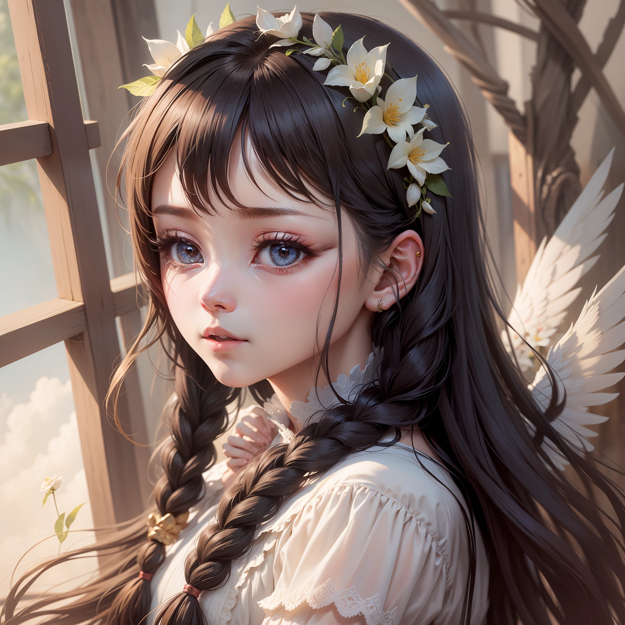 Wind Angel，Cute and beautiful baby girl long hairstyle braided，avatar