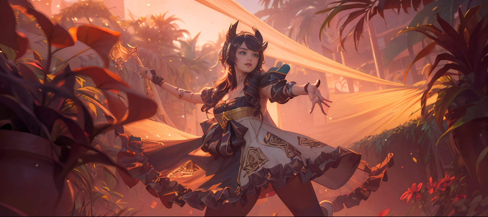 (PocahontasWaifu:1), smile, cute, cute pose, looking at viewer, thick thighs, (tribal, dress:1),
(realistic:1.2), (realism), (masterpiece:1.2), (best quality), (ultra detailed), (8k, 4k, intricate),(full-body-shot:1),(Cowboy-shot:1.2), (85mm),light particles, lighting, (highly detailed:1.2),(detailed face:1.2), (gradients), sfw, colorful,(detailed eyes:1.2),
(detailed ladscape, jungle, vegetation:1.2),(detailed background),detailed landscape, (dynamic angle:1.2), (dynamic pose:1.2), (rule of third_composition:1.3), (Line of action:1.2), wide shot, daylight, solo,