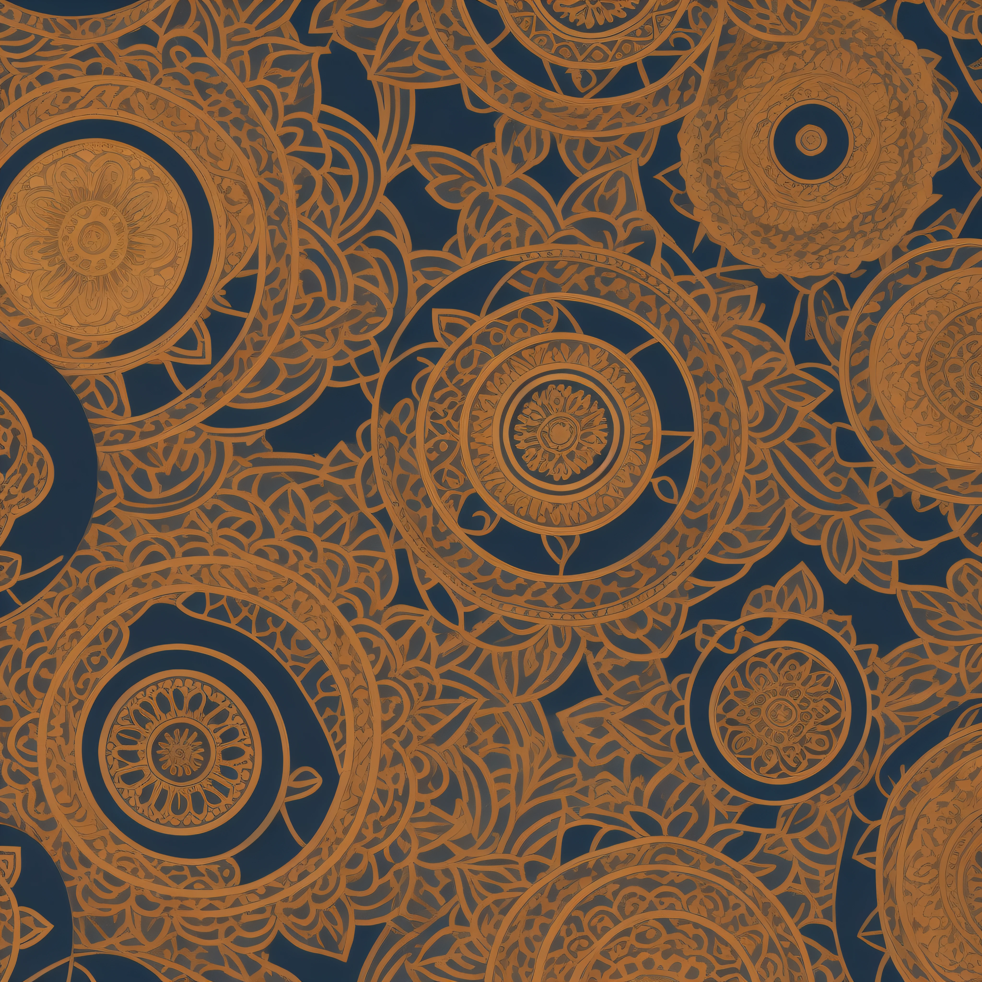 Jaguar, Cabeza de jaguar, captura amplia, in a circular design with delicate edges and navy blue and brown tones, fine lines.