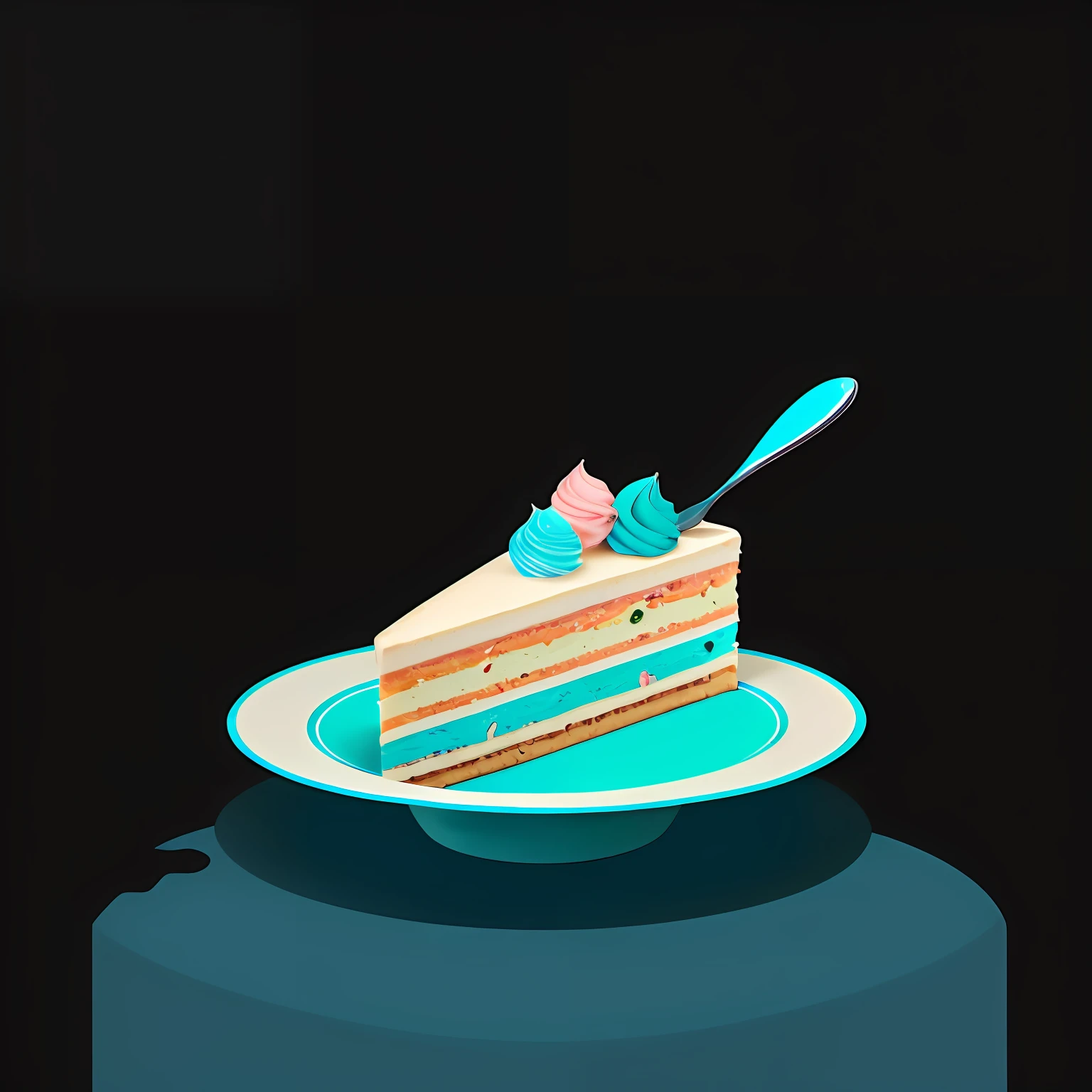 White background
The name "P&P Doces" written in moving skate font, where the letter "P" is stylized as a spoon and the letter "&" is stylized as a slice of cake, both in turquoise blue color.
A stylized, minimalist cake-in-a-pot icon in shades of turquoise blue and taffy pink, positioned to the left of the store name. --auto