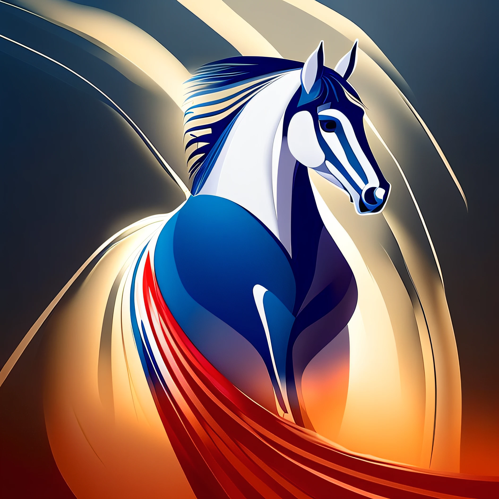 there is a horse that is running in the dark, digital horse, horse racing concept art, beautiful horse, equine, stunning digital art, horse, beautiful serene horse, gorgeous digital art, stylized digital art, hd vector art, beautiful digital art, hd illustration, artistic digital art, in style of digital illustration, white horse, shining armor, breathtaking digital art --auto