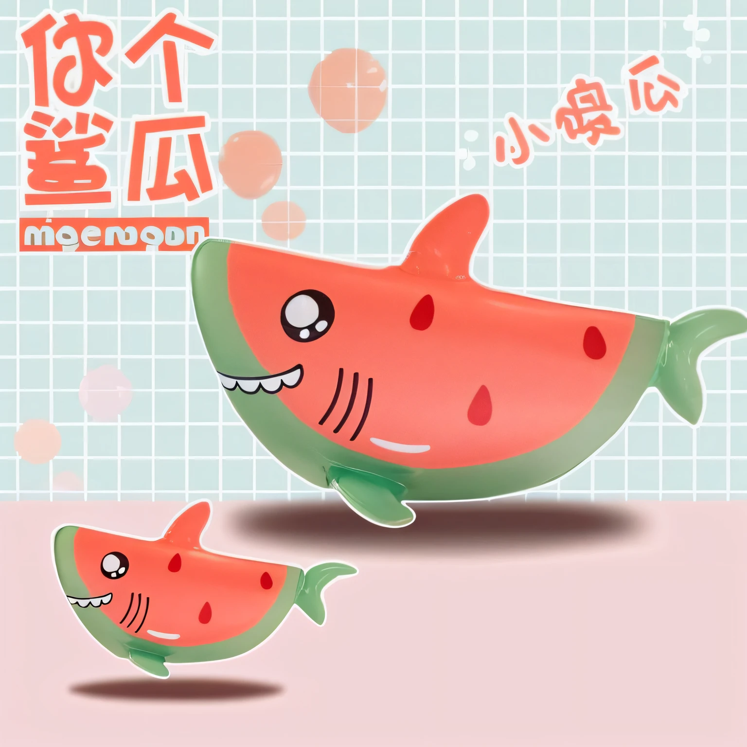 Two balloon toys on the table, material is!!! watermelons!!!, Balloon toys,  Chuan Ai, shogakukan, negao, cute toy, 1 8 0 0 dpi