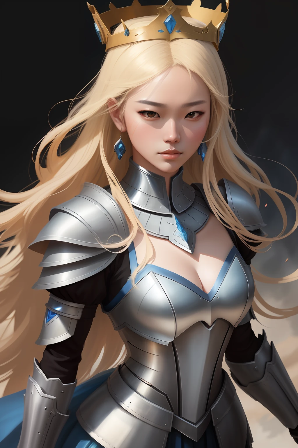 a close up of a woman in a silver and blue dress, chengwei pan on artstation, by Yang J, detailed fantasy art, stunning character art, fanart best artstation, epic exquisite character art, beautiful armor, extremely detailed artgerm, detailed digital anime art, artgerm on artstation pixiv, armor girl