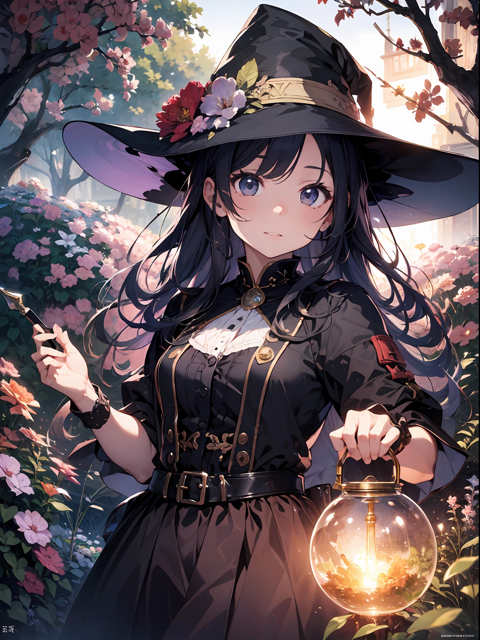(Master Masterpiece、maximum quality、highestres、offical arts、Beautifully Aesthetic:1.2)、(Master Masterpiece、maximum quality、maximum quality、offical arts、Beautifully Aesthetic:1.2)、(Master Masterpiece、maximum quality、maximum quality、offical arts、Beautifully Aesthetic:1.2)、(a 1girl:1.3)、highly detail、(Fractal Art:1.3)、colorfull、Supreme Details、「Enchanting witch from another world」This painting titled、It depicts a captivating beautiful witch manipulating magic in the castle gardens without limits。The castle spreads out、The garden there is、It creates an atmosphere as if a door to another world has appeared..。

Standing at the center is、Beautiful witch in a sophisticated dress。His face is meticulously drawn.、He has a profound expression on his face, as if he strongly wishes for something.。In her hand is a luxurious wand.、From that wand is emitting mighty magical powers。 The magic cast is、It was released as an explosive force from the tip of the wand.、The energy that reverberates through the garden as a beam of colorful light is very powerful.、A beam of light makes a large trajectory in the sky。

The charm of this painting is、The mighty and enchanting beauty of the witch、Y、It skillfully captures the mystique of the garden.。 、And the witch's facial expressions and movements are very realistic.、It has the power to draw the viewer into the place。

In addition、the light and shadow production is also stunning。The beam of light emitted by the cane is、Illuminate the gardens and castle、pure、Creates a sense of distance from the visual light source to the witch.。Quality produces realistic images、It can convey visual beauty and story appeal at the same time。

This is、Not only visually appealing works、It is a work that further enriches the visual experience by drawing a story.。 」We are thinking about the theme to the fullest。The images are very realistic and、Very detailed and、Must be a high resolution 16k。Sony F and 24-105mm f / Use a Sony Alpha 4 mirrorless camera with 1G OSS lenses。