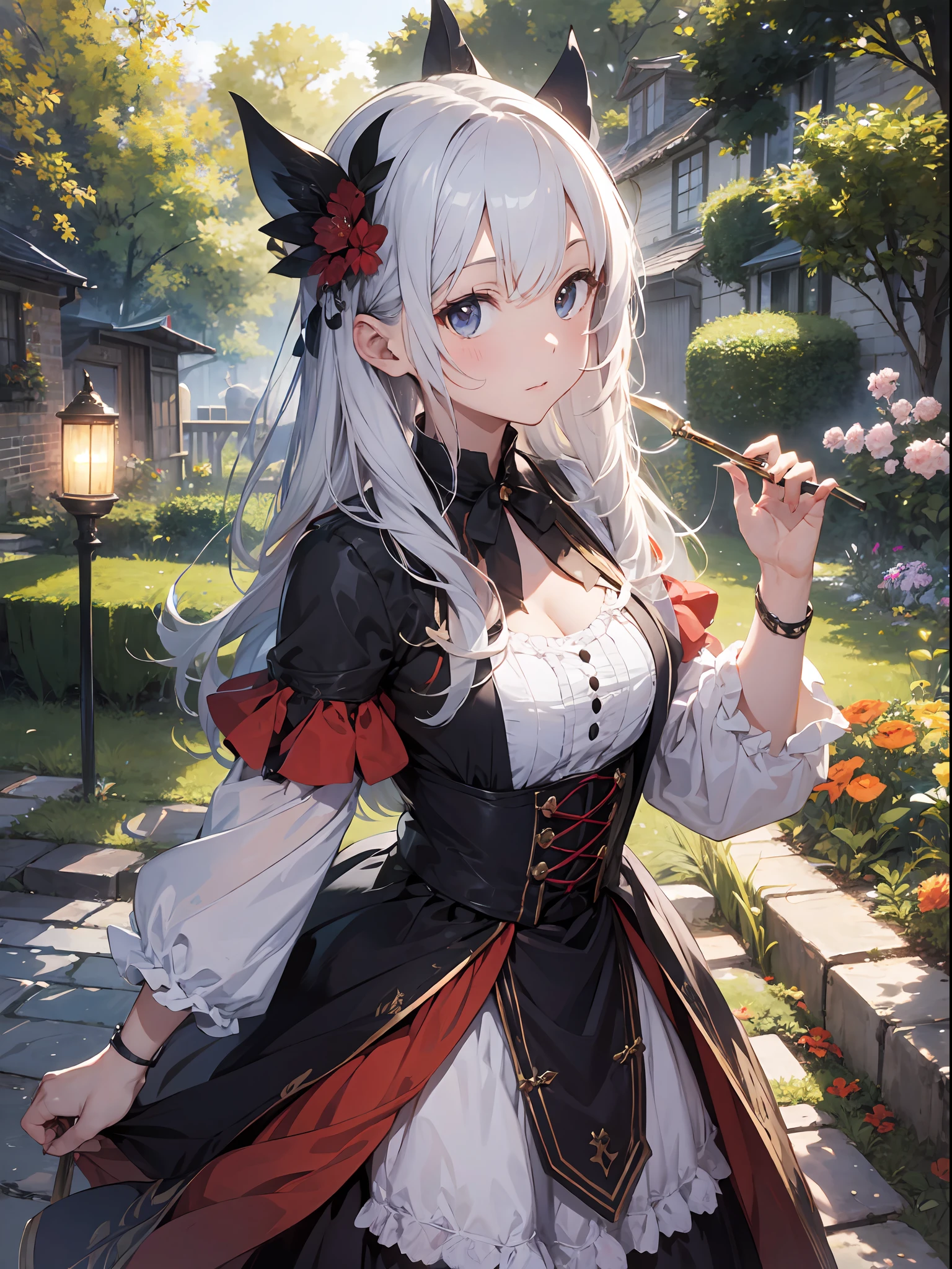 (Master Masterpiece、maximum quality、highestres、offical arts、Beautifully Aesthetic:1.2)、(Master Masterpiece、maximum quality、maximum quality、offical arts、Beautifully Aesthetic:1.2)、(Master Masterpiece、maximum quality、maximum quality、offical arts、Beautifully Aesthetic:1.2)、(a 1girl:1.3)、highly detail、(Fractal Art:1.3)、colorfull、Supreme Details、「Enchanting witch from another world」This painting titled、It depicts a captivating beautiful witch manipulating magic in the castle gardens without limits。The castle spreads out、The garden there is、It creates an atmosphere as if a door to another world has appeared..。
Standing at the center is、Beautiful witch in a sophisticated dress。His face is meticulously drawn.、He has a profound expression on his face, as if he strongly wishes for something.。In her hand is a luxurious wand.、From that wand is emitting mighty magical powers。 The magic cast is、It was released as an explosive force from the tip of the wand.、The energy that reverberates through the garden as a beam of colorful light is very powerful.、A beam of light makes a large trajectory in the sky。
The charm of this painting is、The mighty and enchanting beauty of the witch、Y、It skillfully captures the mystique of the garden.。 、And the witch's facial expressions and movements are very realistic.、It has the power to draw the viewer into the place。
In addition、the light and shadow production is also stunning。The beam of light emitted by the cane is、Illuminate the gardens and castle、pure、Creates a sense of distance from the visual light source to the witch.。Quality produces realistic images、It can convey visual beauty and story appeal at the same time。
This is、Not only visually appealing works、It is a work that further enriches the visual experience by drawing a story.。 」We are thinking about the theme to the fullest。The images are very realistic and、Very detailed and、Must be a high resolution 16k。Sony F and 24-105mm f / Use a Sony Alpha 4 mirrorless camera with 1G OSS lenses。