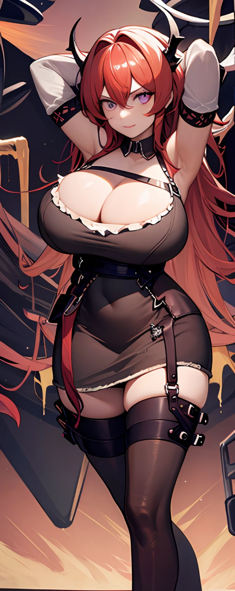 Three heads and six arms,Huge breasted