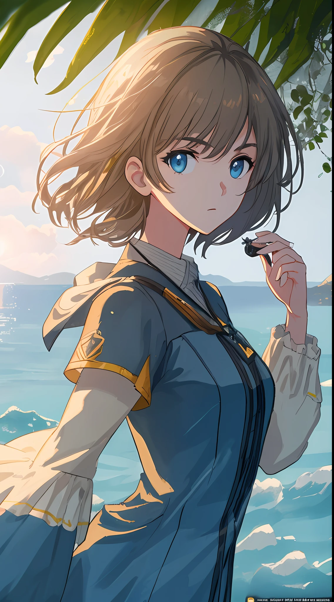Masterpiece, best quality, (very detailed CG unity 8k wallpaper) (best quality), (best illustration), (best shadows) Nature', blue sea, light Tracking, super detailed, glare, cinematic light, soft light --v6