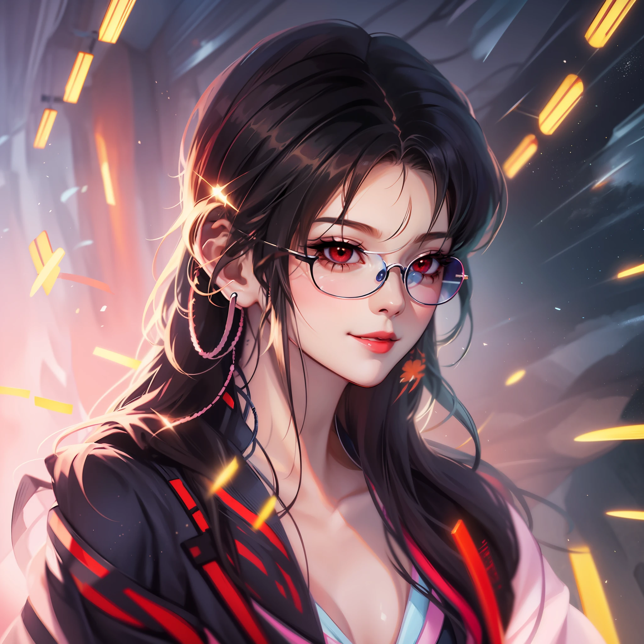 anime boy with black hair, red eyes and glasses staring at the camera, light smile, artwork in the style of guweiz, stunning anime face portrait, high quality portrait, anime style 4 k, high quality anime artstyle, beautiful anime portrait, detailed digital anime art, male anime style, realistic anime artstyle, digital anime illustration, anime style portrait, anime style. 8k