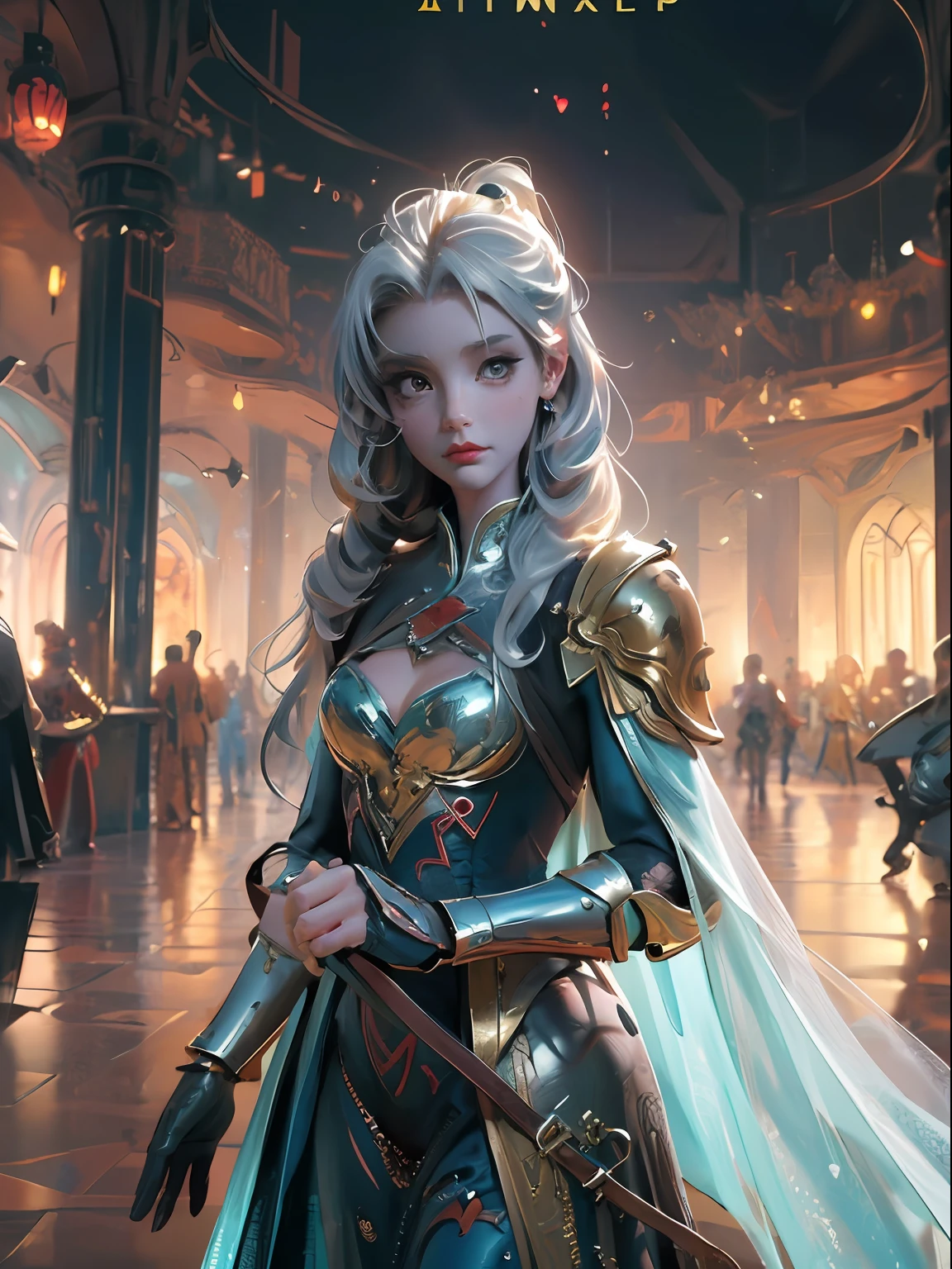 close-up of Britney Spears in a silver and blue dress, chengwei pan on artstation, by Yang J, detailed fantasy art, stunning character art, fanart best artstation, epic and exquisite character art, beautiful armor, extremely detailed art, detailed digital anime art, artgerm on artstation pixiv, girl in armor