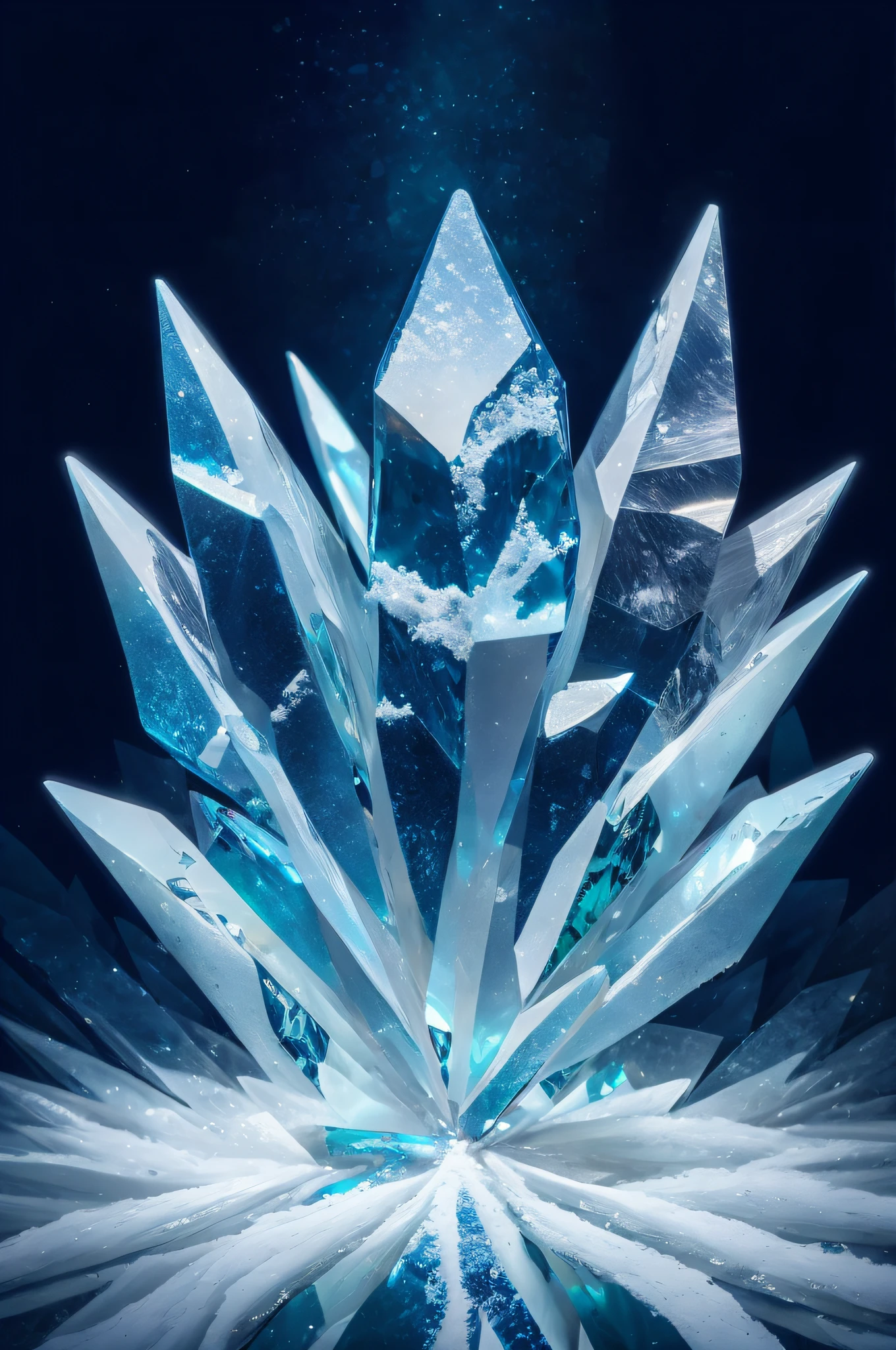 um close up de um cristal em um fundo preto, em um trono de cristais, cristalizado, cristalino!!, feito de cristais, cristais iluminam a cena, crystal formation, pele cristalina, cristal azul explodindo, material de cristal, Cristalizado, Cristais, bordas cristalinas, Geada Gema, feito de sinapse cristalizada, 3 d ray traced crystals and gems