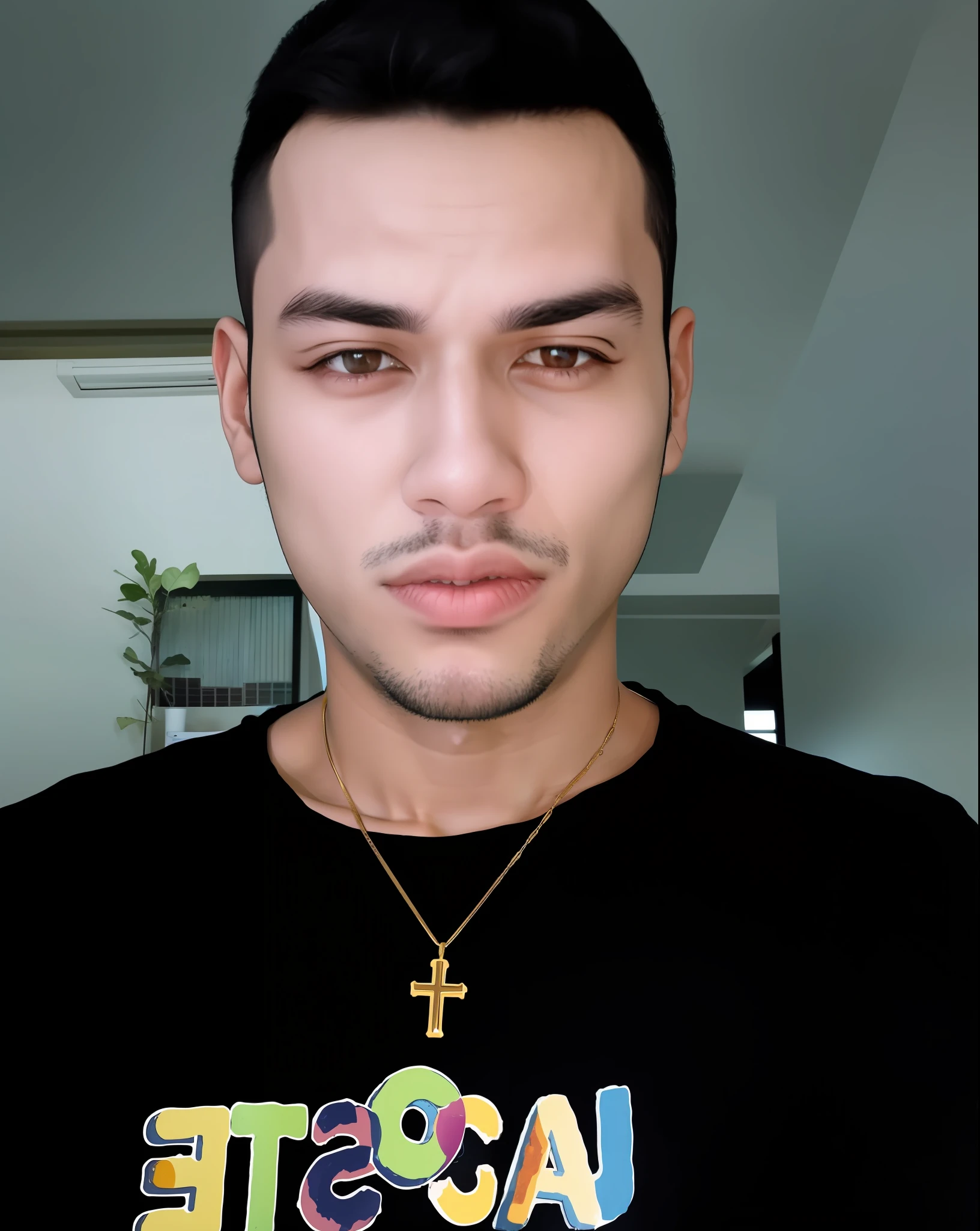 there is a man with a cross on his neck and a black shirt, caio santos, em torno de 1 9 anos, imagem frontal, mateus 9 5, 18 anos, 2 7 anos, 2 3 anos, andres rios, 2 2 anos, 21 anos, taken in the early 2020s, david rios ferreira