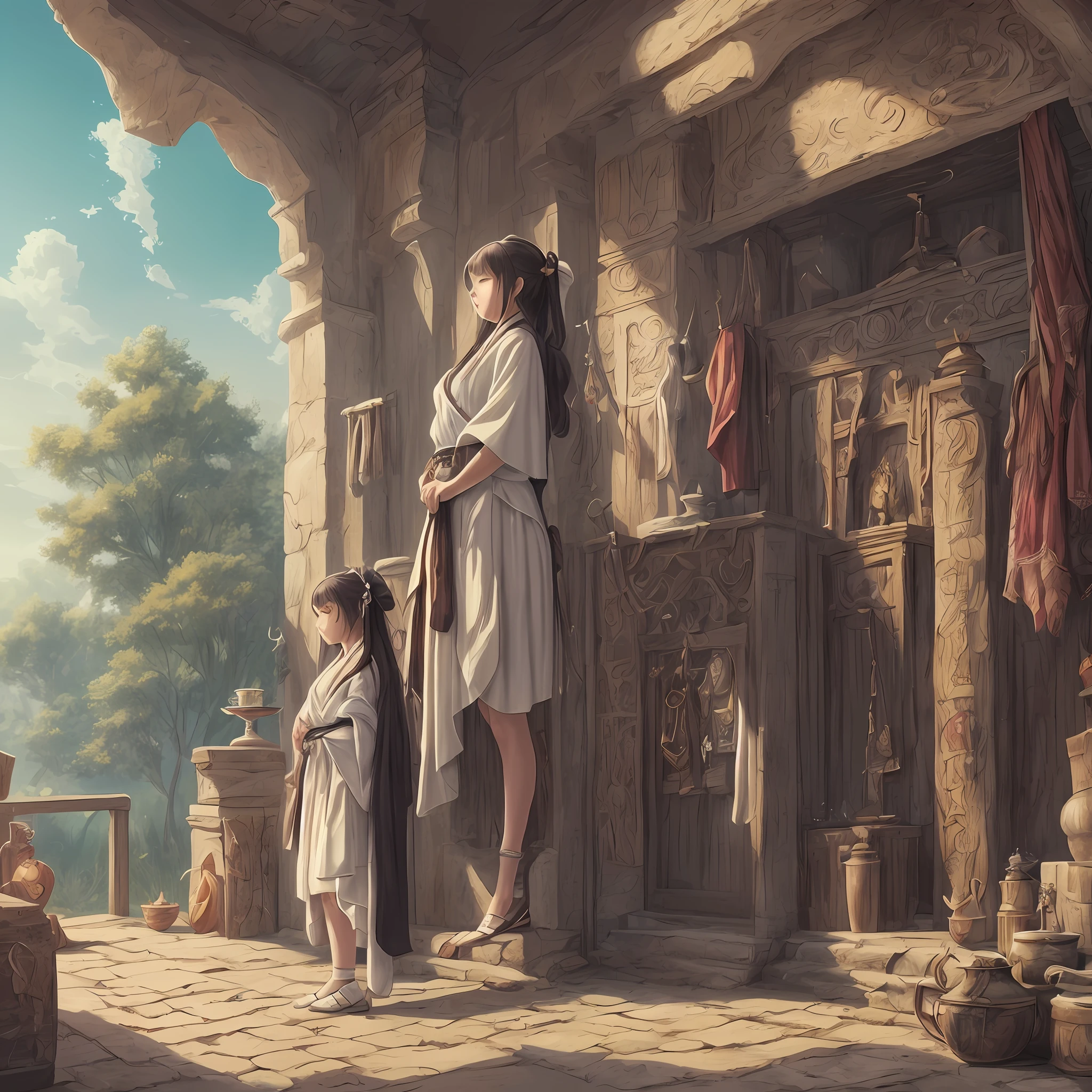 (1 girl: 1.3), solo, __body-parts__,
official art, Unity 8k wallpaper, super detailed, beauty and aesthetics, beauty, masterpiece, best quality, fantastic atmosphere, calm color palette, tranquil mood, soft shadows,
Priesthood of gods, charms, amulets familiarity, shrine maiden duties, --auto