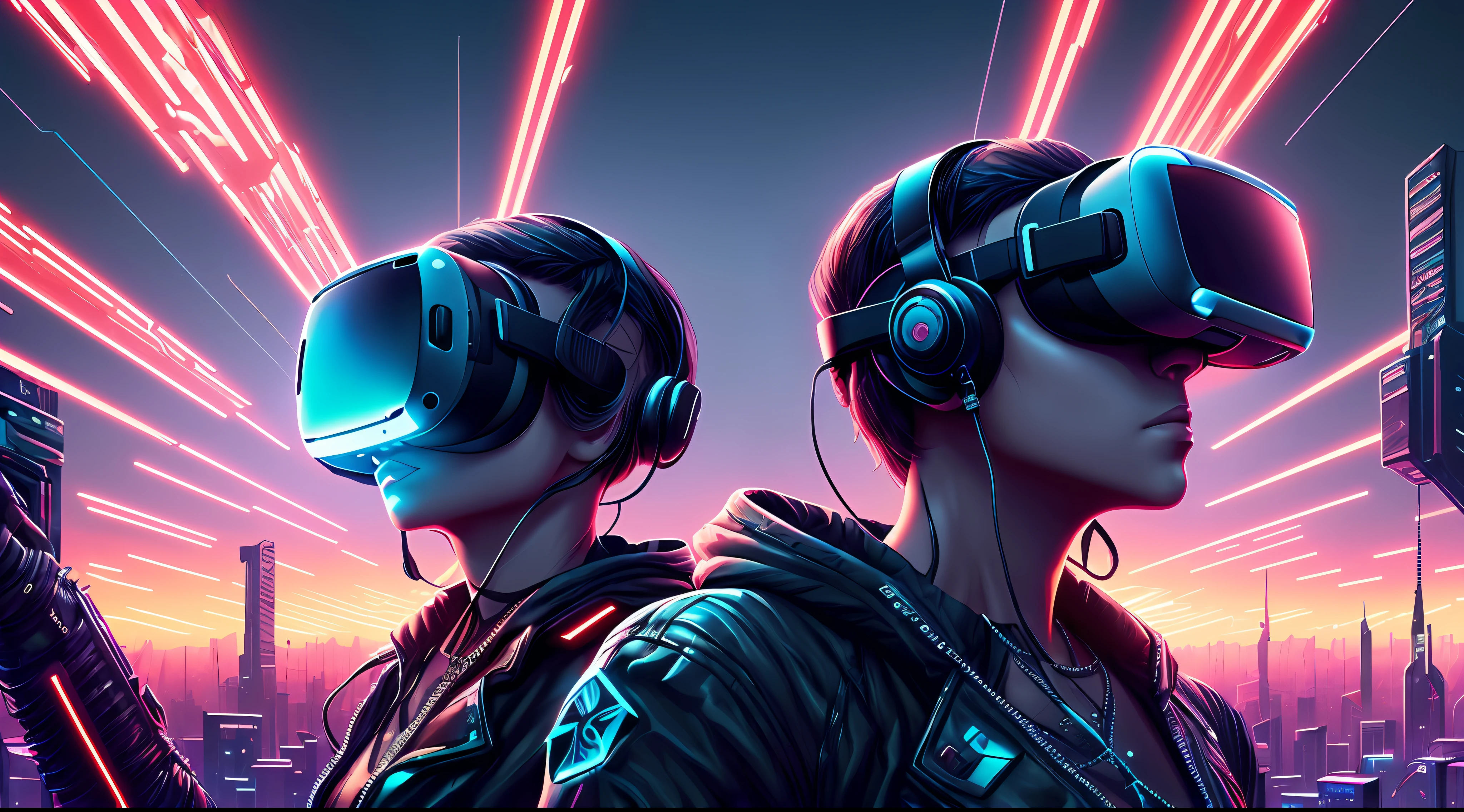 silicon valley virtual reality 1 0 th anniversary, cyberpunk art by android jones, cyberpunk art by beeple!!!, synthwave, darksynth, quantum tracerwave, wireframes, trending on artstation --auto