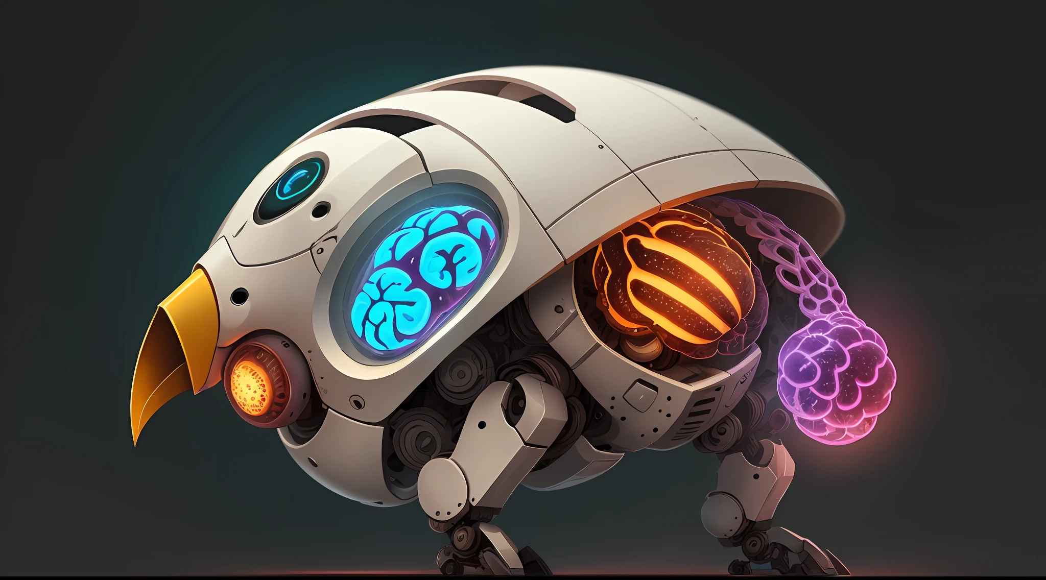 draw a robotic chicken brain project, in a futuristic world --auto --s2
