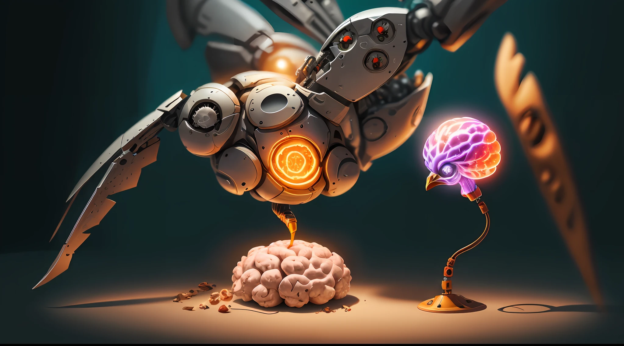 draw a robotic chicken brain project, in a futuristic world --auto --s2