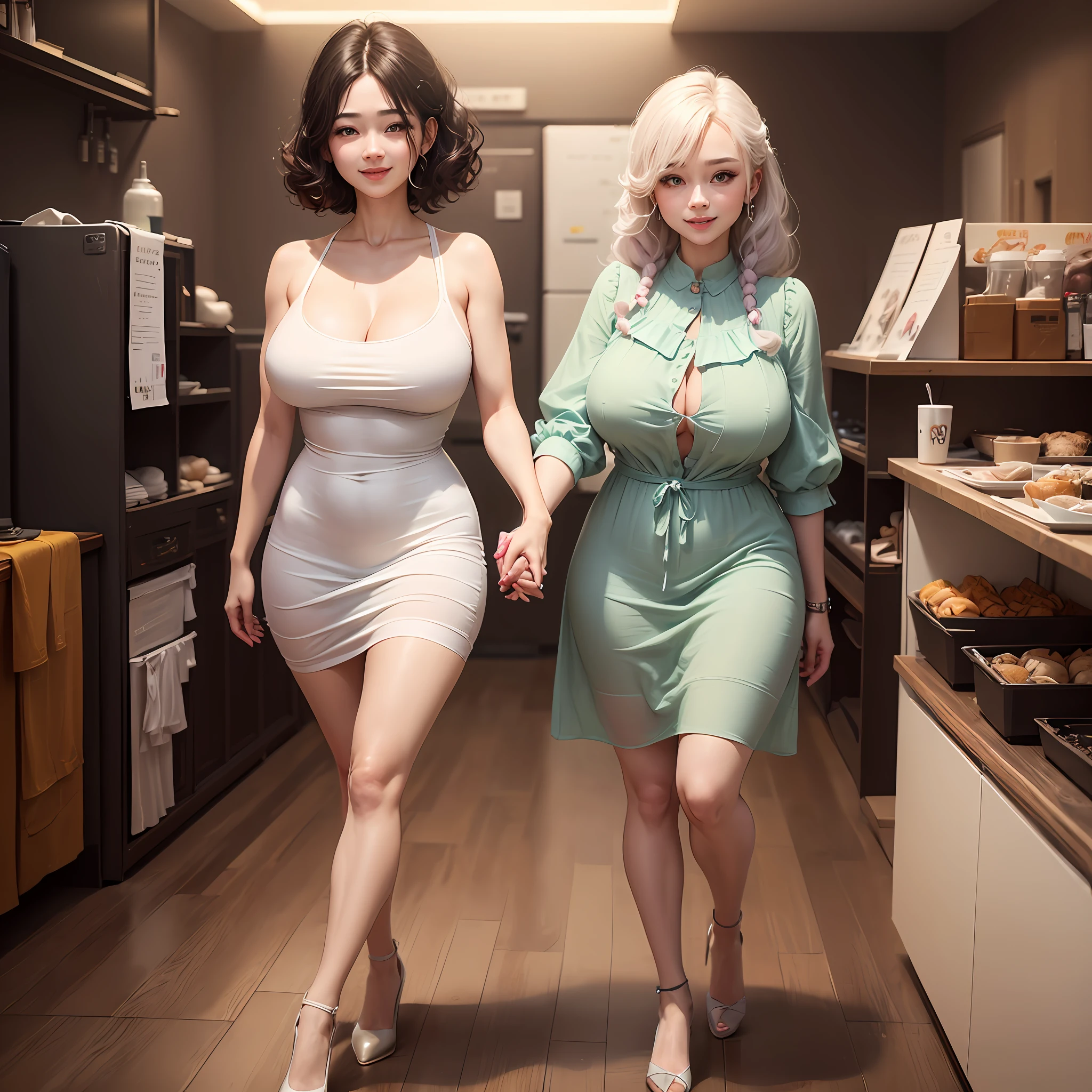 ((maximum quality、8K、A Masterpiece:1.3))、1女の子、Slim Abs Beauty:1.3、(Hairstyle Casual、huge tits:1.2)、The dress:1.1、Super fine face、Delicate eys、Double eyelidd、Sorrisos、home、underware、Sheer breasts、Soft breasts、Protruding --auto