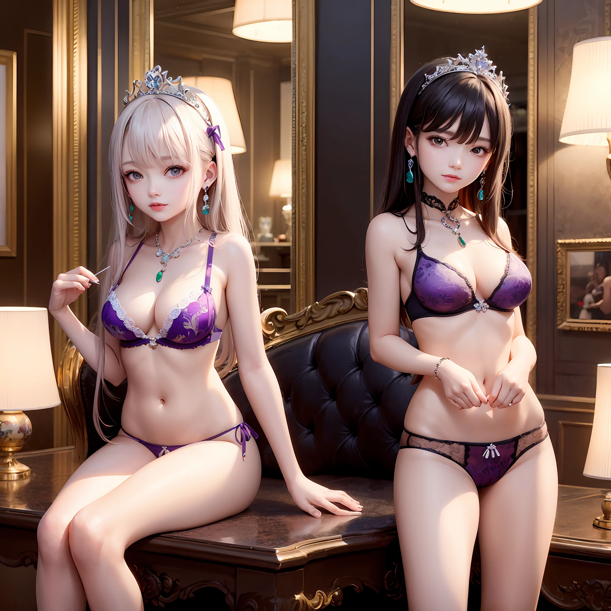 Purple Gemstones and Earrings、Purple Gemstones、Beautiful girl model、yanjun cheng、Ruan Jia beautiful!、Luxury Chinese models、Fan Chi、Beautiful fantasy empress、beautiful model girl、Elegant Jewelry、Ultra high quality model、Very clean model、Jade tiara and necklace、Emerald Jewelry、Wearing jewelry、Chinese style　Underwear - --auto