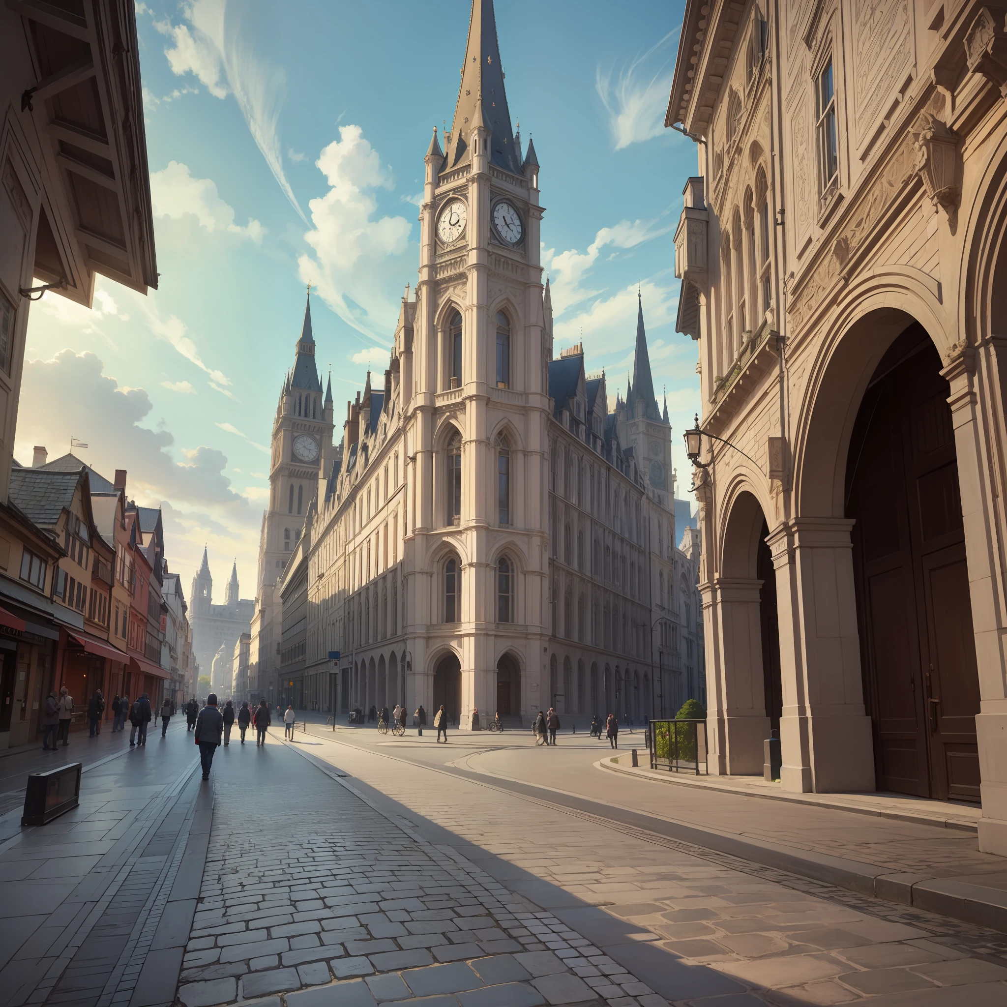 City with Roman Gothic architecture