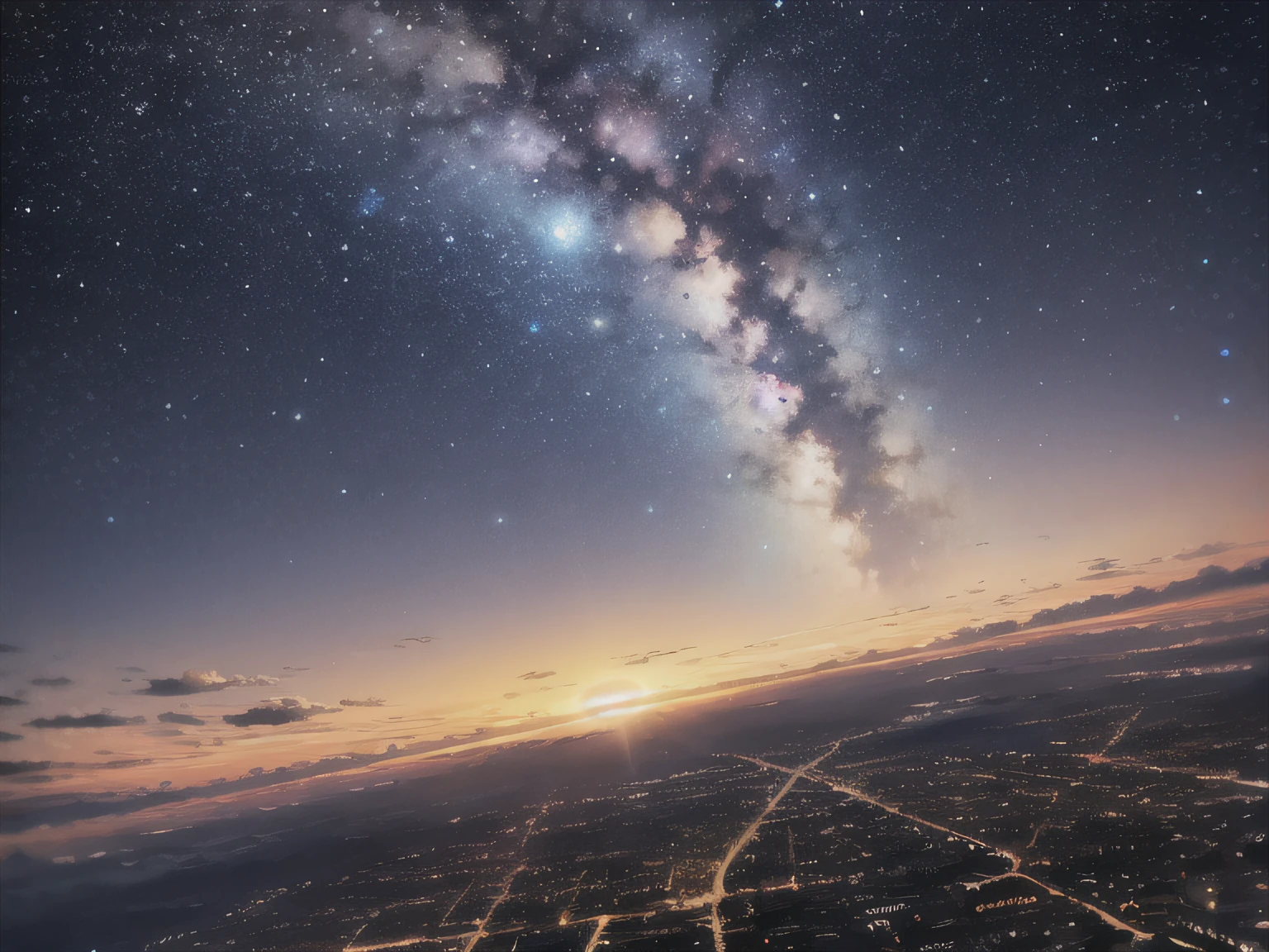 heaven, estrela (heaven), paisagem, starry sky, noite, night sky, nuvens, milky way galaxy, Cinematic mode, HDR lighting
