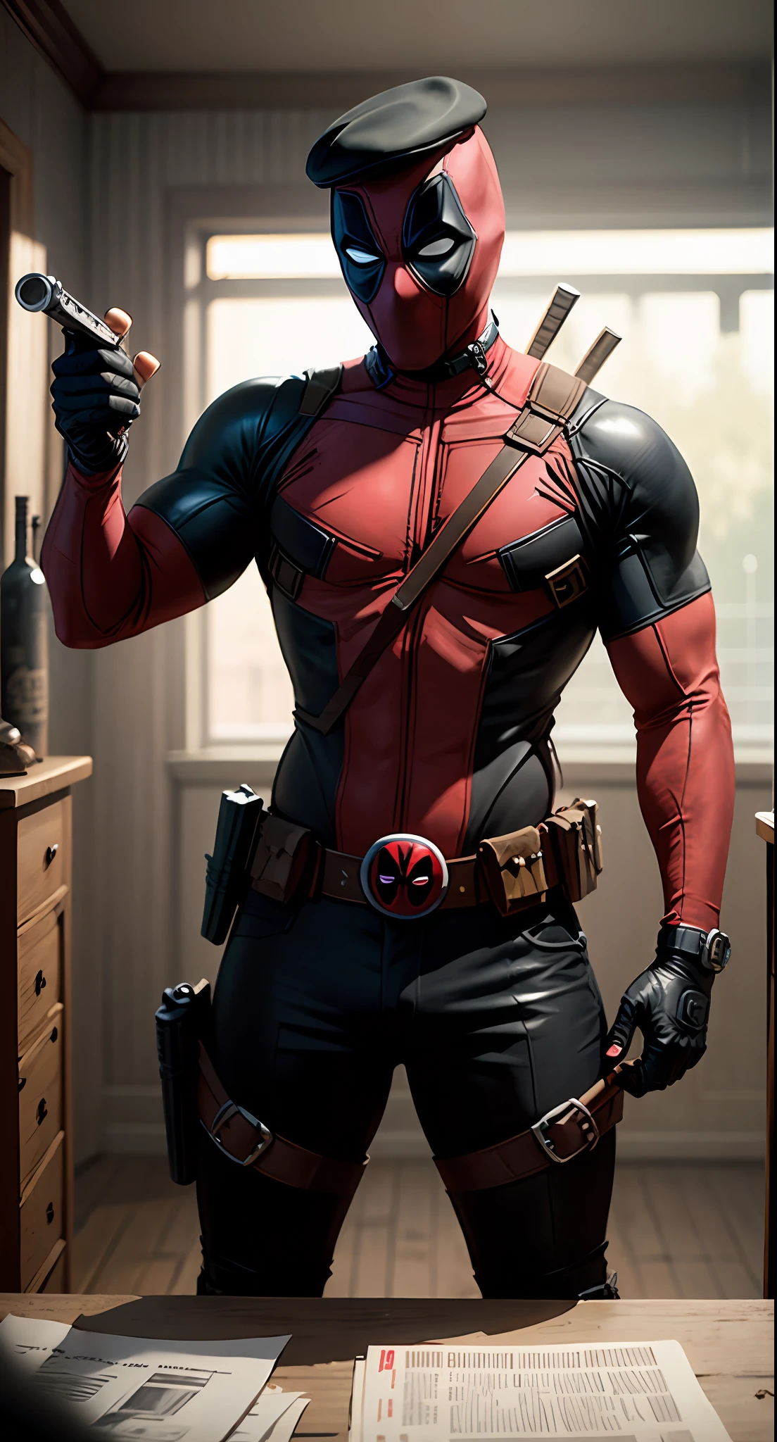 Deadpool if it were from the super-realistic Peaky Blinders series --auto