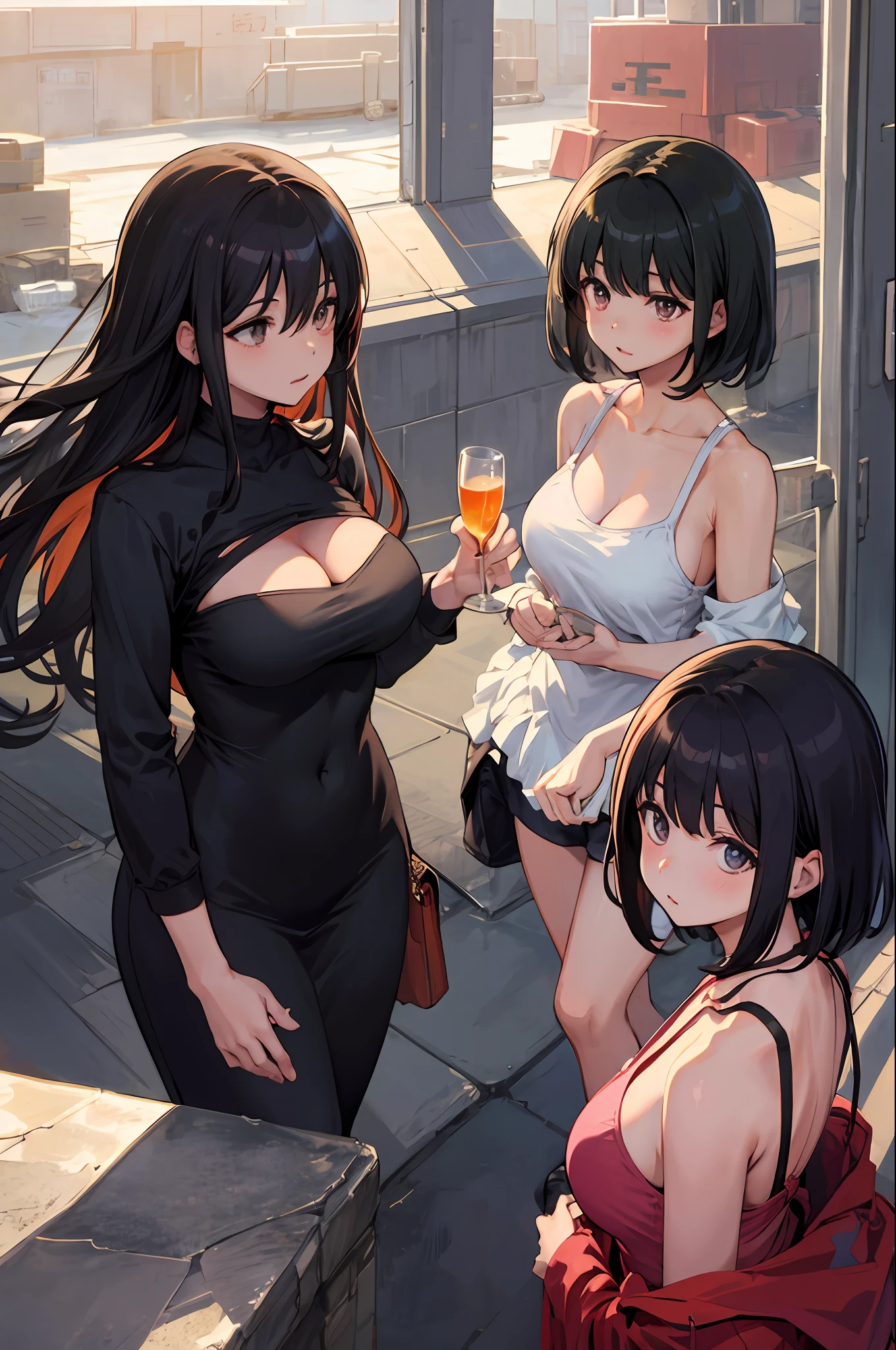 Original Characters、Dark hair、Beautiful breasts、one-piece、