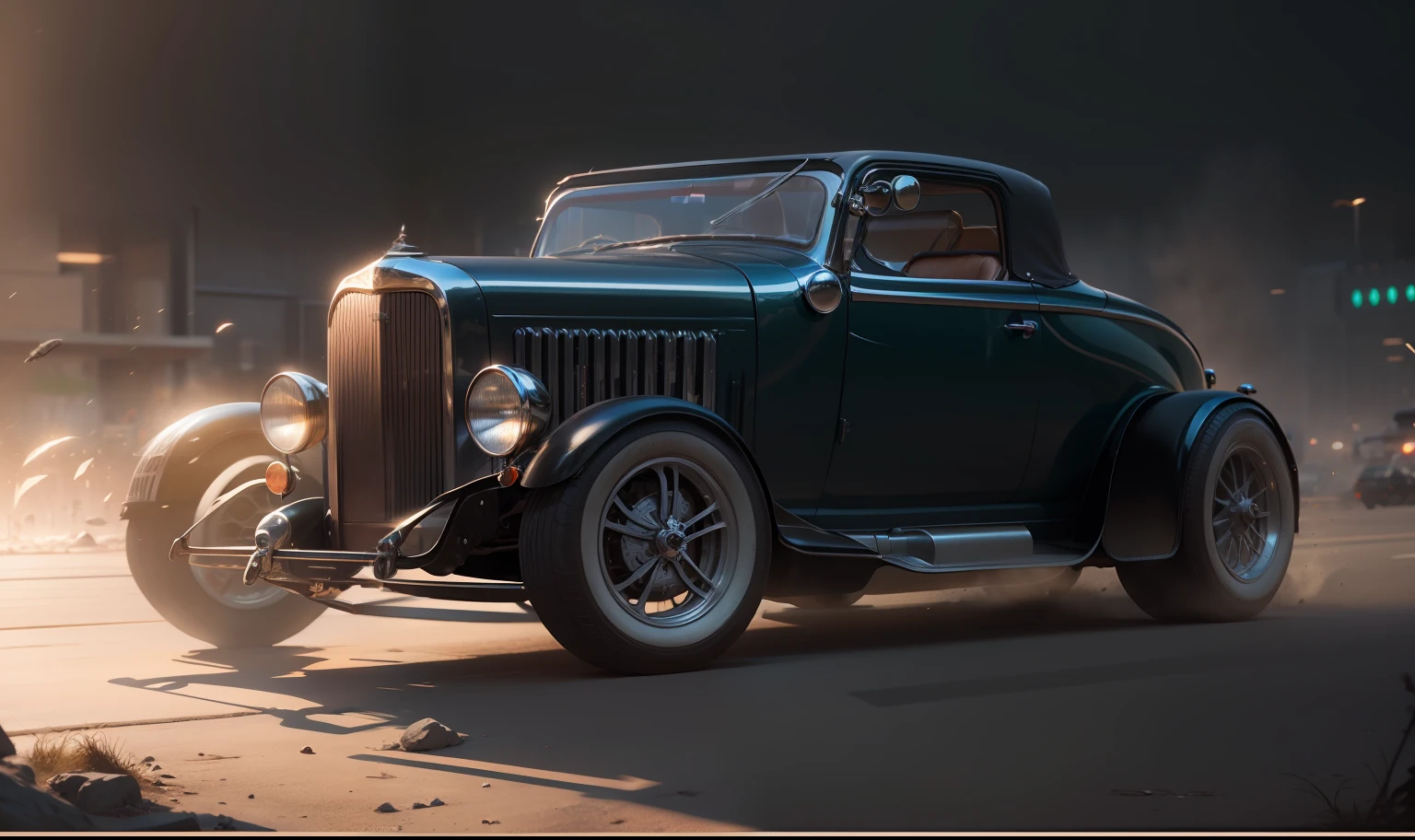Necessidade de velocidade, Antigo temporizador 1920, correndo pela rua molhada, quase, hiper realista, desfoque de movimento, fundo desfocado, altamente detalhado, divine proportion, (((Enquadrado))), perfect composition, perfect lighting, Octane render, 8k, artistic photography, trending on ArtStation, Crisp Focus, Studio photo, detalhes intrincados, altamente detalhado, Direction: Greg Rutkowski --auto
