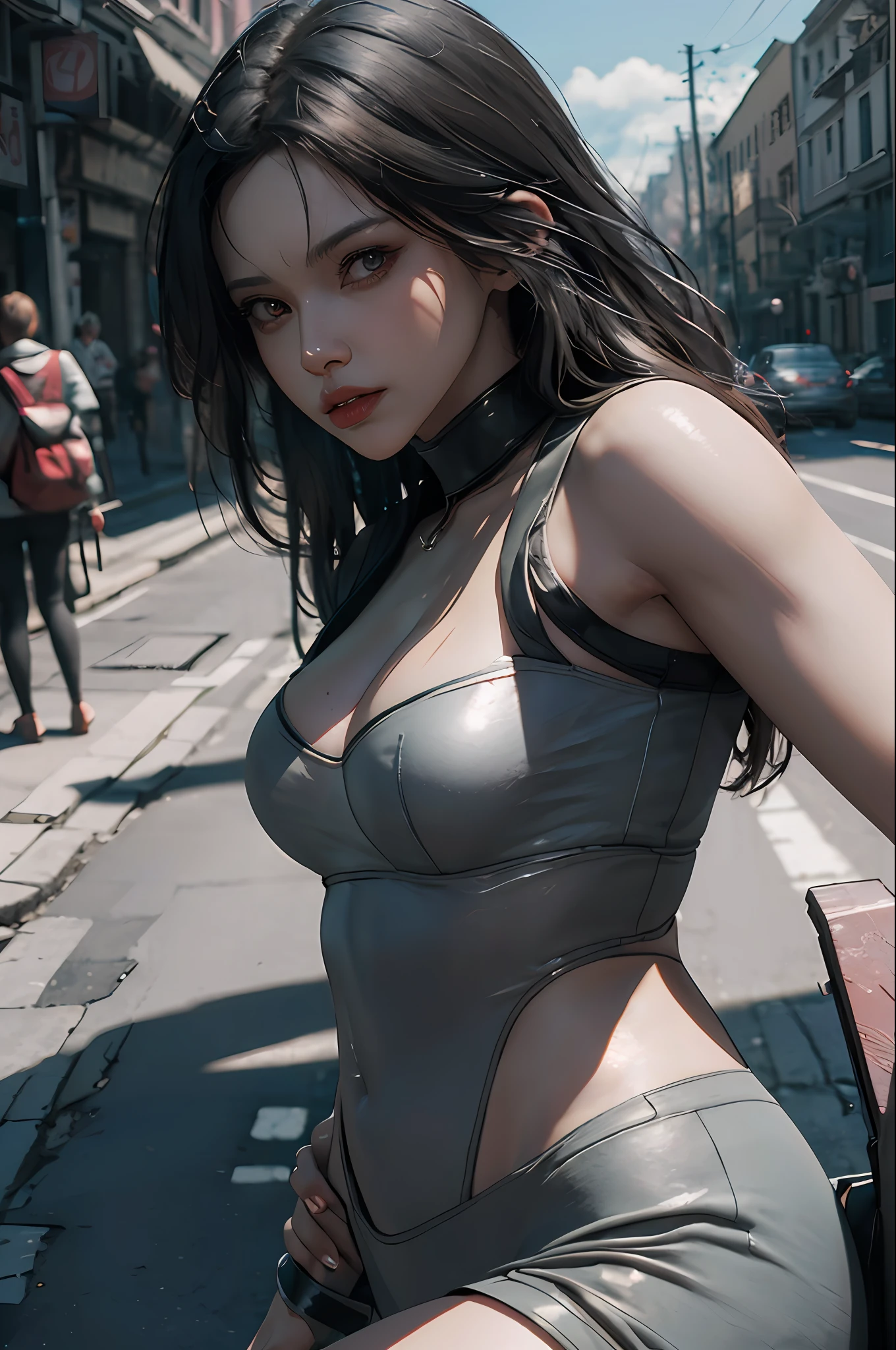 ((Best quality)), ((masterpiece)), (detailed:1.4), 3D, an image of a beautiful cyberpunk female,HDR (High Dynamic Range),Ray Tracing,NVIDIA RTX,Super-Resolution,Unreal 5,Subsurface scattering,PBR Texturing,Post-processing,Anisotropic Filtering,Depth-of-field,Maximum clarity and sharpness,Multi-layered textures,Albedo and Specular maps,Surface shading,Accurate simulation of light-material interaction,Perfect proportions,Octane Render,Two-tone lighting,Wide aperture,Low ISO,White balance,Rule of thirds,8K RAW,