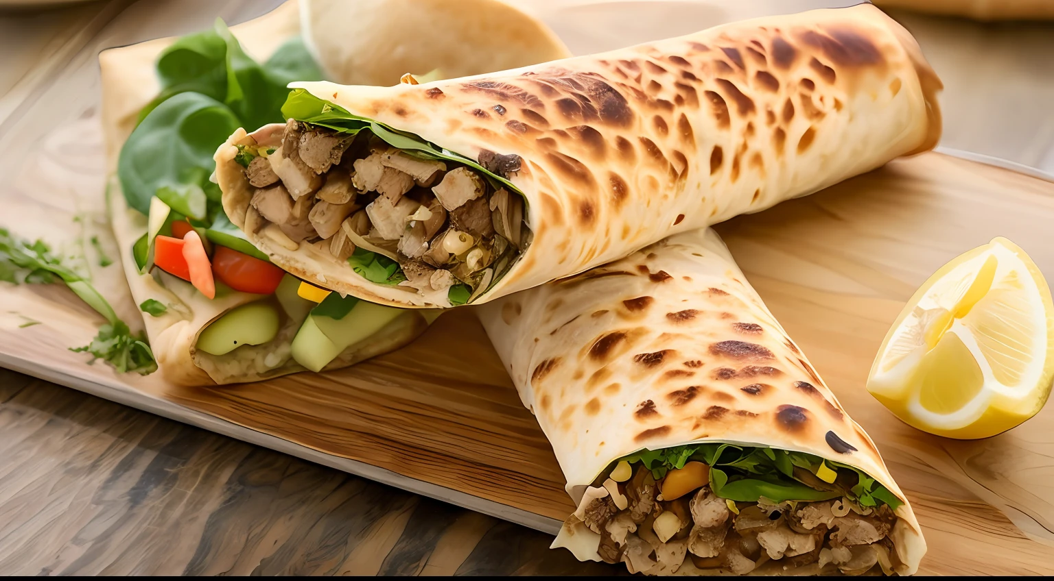 there are three burritos on a wooden board with a lemon wedge, kebab, Fotografia de comida de alta qualidade, 3 4 5 3 1, ❤🔥🍄🌪, fotografia profissional de alimentos, Detalhe excepcional, ethiopian, easy go, Direction: Alexander Brook, delicioso, altamente intrincado, Direction: Juan O'Gorman, imagem de perfil, insanamente detalhado, competition winning, mexicano, Cloth wraps -- Arafed breads are sitting on a tray in front of a campfire, calzone zone, a lenha, traditional corsican, crispy buns, loaves, cozinhado, steamed buns, sombrio, Delicioso com sementes de gergelim, loaves, espalhamento de ninhada, inspired by Géza Dósa, (fogo) Obra de arte, alta qualidade, cinematic lighting of food in small bowls on a cutting board, Time Calzone, marroquino, 3 4 5 3 1, easy, the Middle East, rustic, delicioso, Fotografia de comida de alta qualidade, fotografia profissional de alimentos, suave - quente, Fotografia de Comida Gourmet, 3delight, Fotografia de Alimentos, close up fotografia de comida, imagem detalhada, inspired by Géza Dósa, Lebanon, azeite, Flag of Lebanon --I --auto