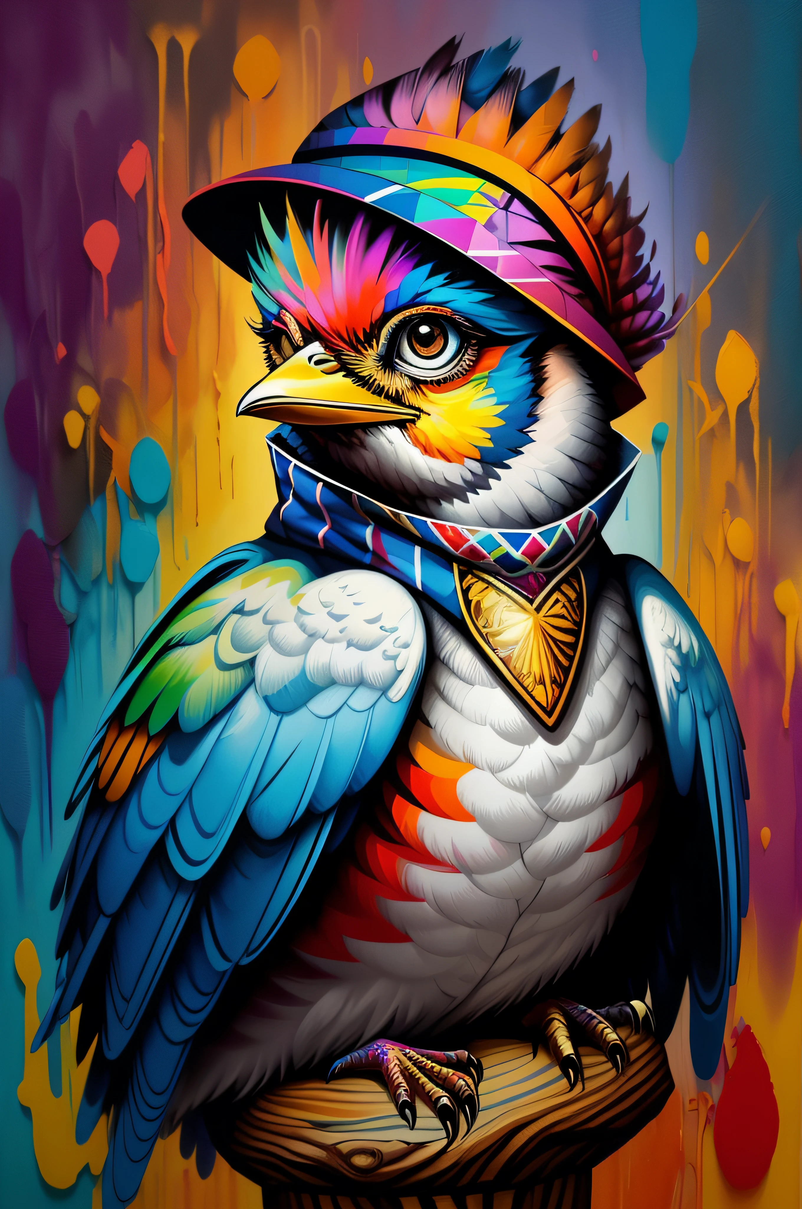 (Bird well saw you), Eduardo Kobra padding ,wall PORTRAIT geometric multidimensional, art, chibi,
yang016k, beautiful, colorful,
masterpieces, top quality, best quality, official art, beautiful and aesthetic,