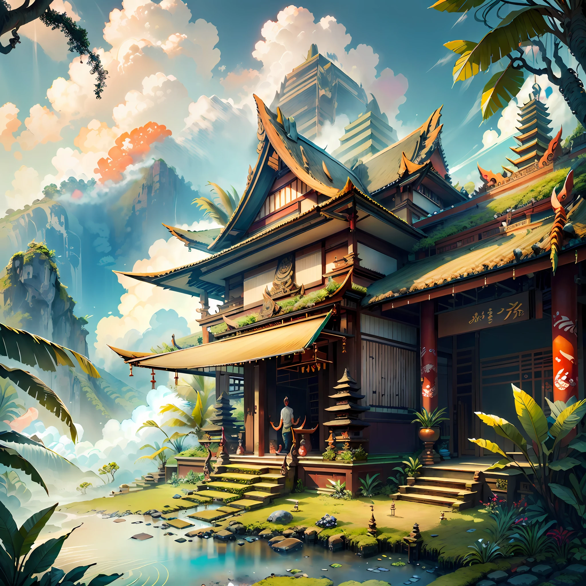 BaliPunkAI
sushi bar, Ubud background, cloud, Bali Art, Bali Culture