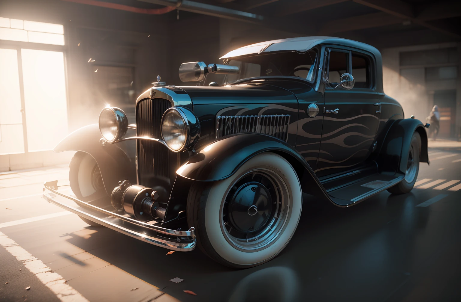 Necessidade de velocidade, Antigo temporizador 1920, correndo pela rua molhada, quase, hiper realista, desfoque de movimento, blurry background, altamente detalhado, divine proportion, (((Enquadrado))), perfect composition, perfect lighting, Octane render, 8k, artistic photography, trending on ArtStation, Crisp Focus, Studio photo, detalhes intrincados, altamente detalhado, Direction: Greg Rutkowski --auto