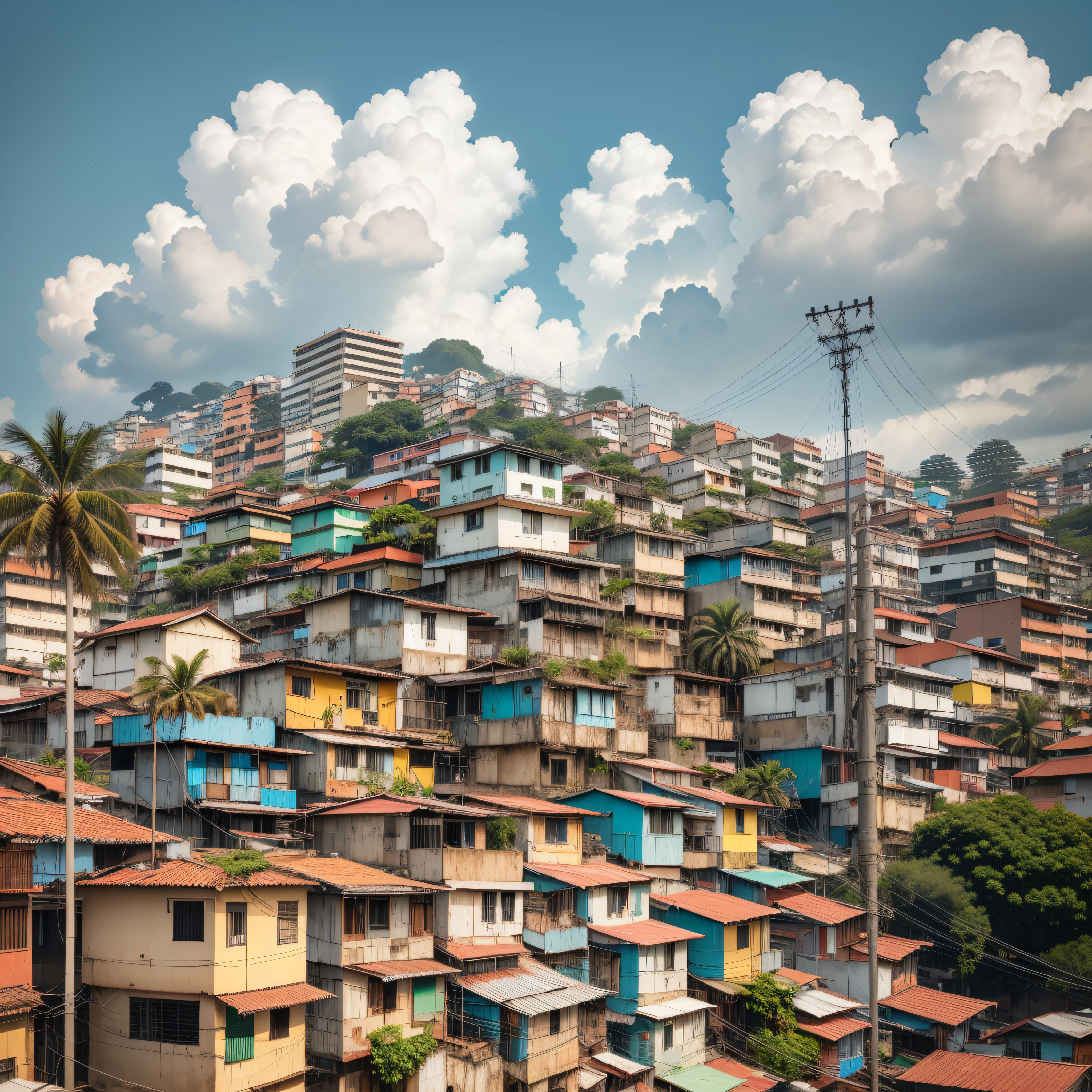 Uma favela em Salvador/Bahia bem ensolarada.
