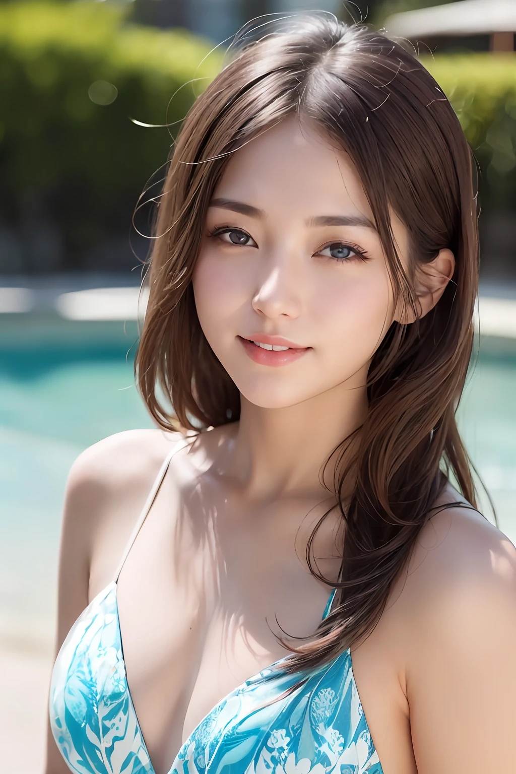 (8K、maximum quality、A Masterpiece:1.2)、(Realistic、photo-realistic:1.37)、super-detail、The girls1people、20yo girl、beautiful woman、a Pretty、Sorrisos、solo、bikini、(Redness of the nose)、(Sorrisos:1.15)、(With mouth closed) 、beautiful eye、(long dress:1.2)、Floating Hair NovaFrog Style、Wholebody,
