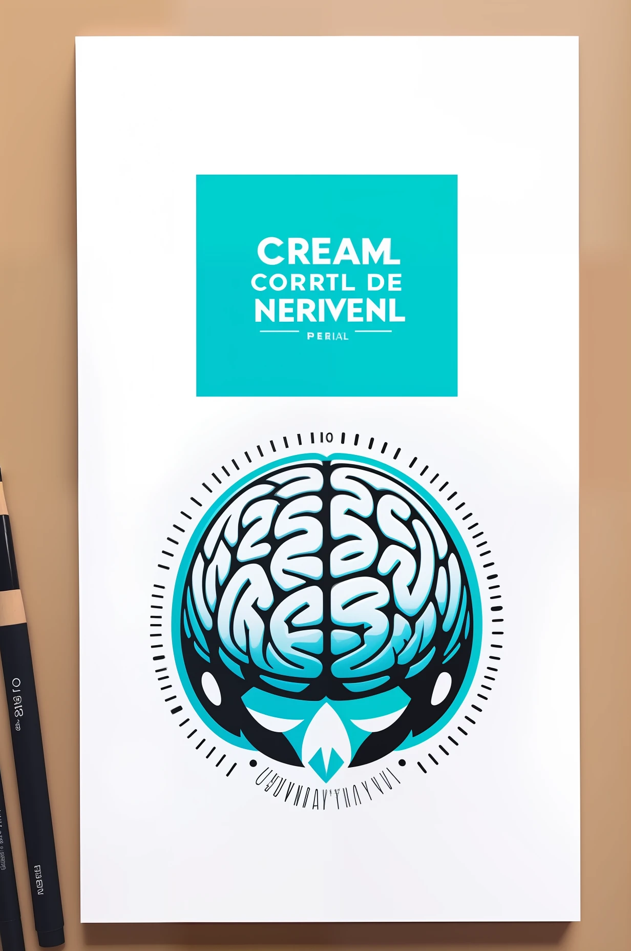 Logo: Create a logo with a stylized brain icon, usando linhas modernas e simples. Opt for a color palette with a maximum of three shades. One suggestion would be to use a vibrant main color, as electric blue, para representar a energia e a criatividade da mente "mega". Em seguida, Choose a secondary color to highlight brain details, como linhas ou dobras, and add a neutral color to the text or other logo elements. Certifique-se de que as cores escolhidas se complementem e criem um contraste adequado.