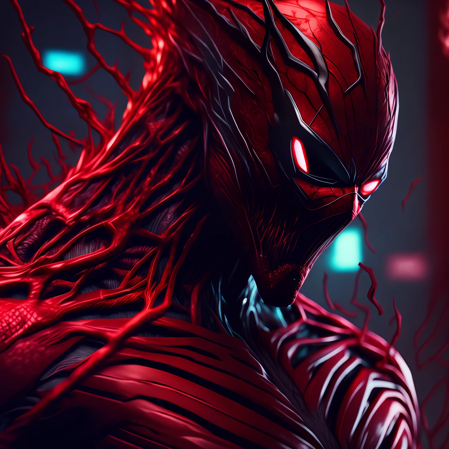 Carnage (Marvel),  cyberpunk, 8K.