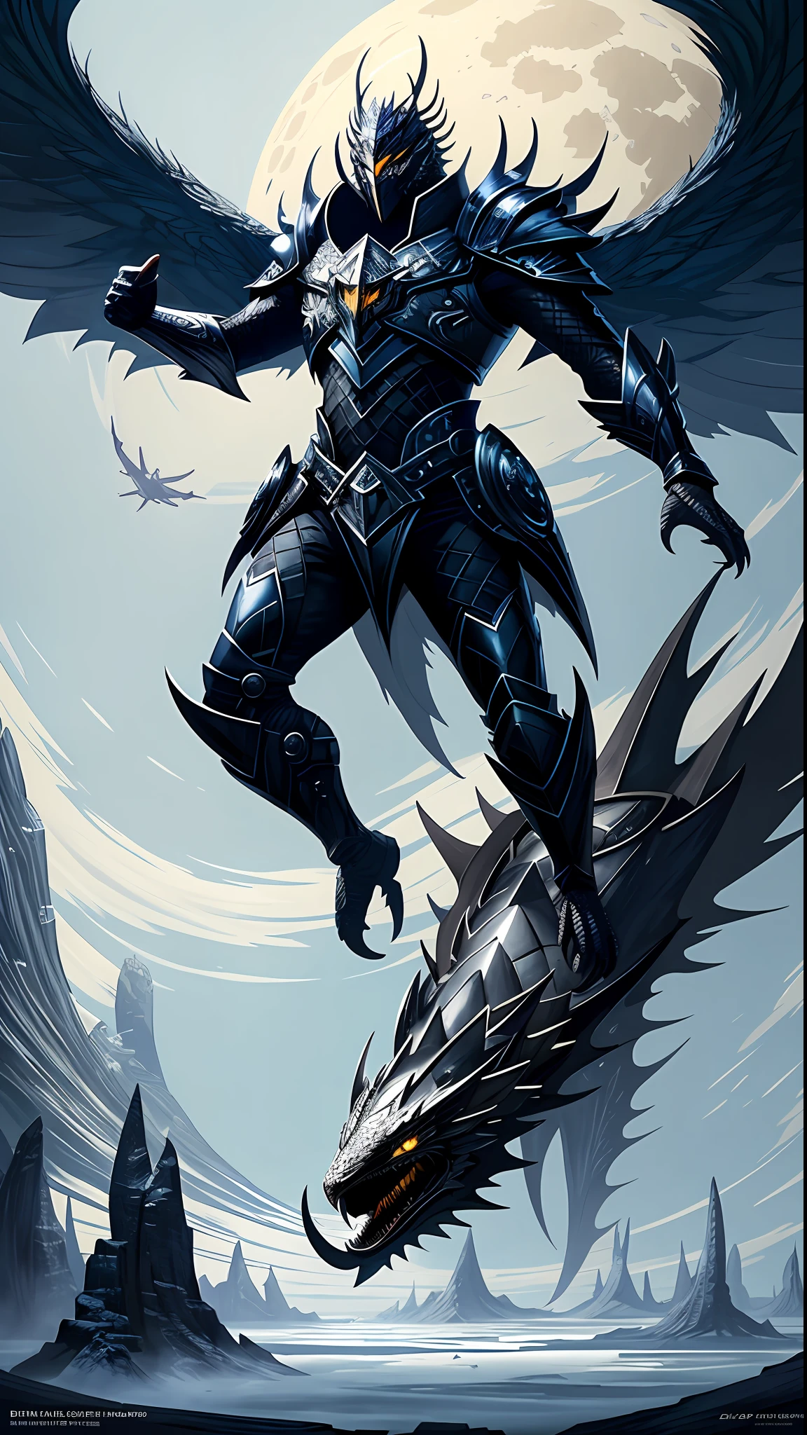 Anime art of an incredibly designed silver-armored creature, rodeada de espacio y planetas, epic fantasy sci fi illustration, epic scifi fantasy art, Mohrapbacher, detailed sci-fi art, Estilo Peter Mohrapher, Arte conceptual digital de alta calidad, sci-fi fantasy art, dark sci-fi art, mystical sci-fi concept art, Peter Mohrapbacher Artstyle, beautiful sci fi art