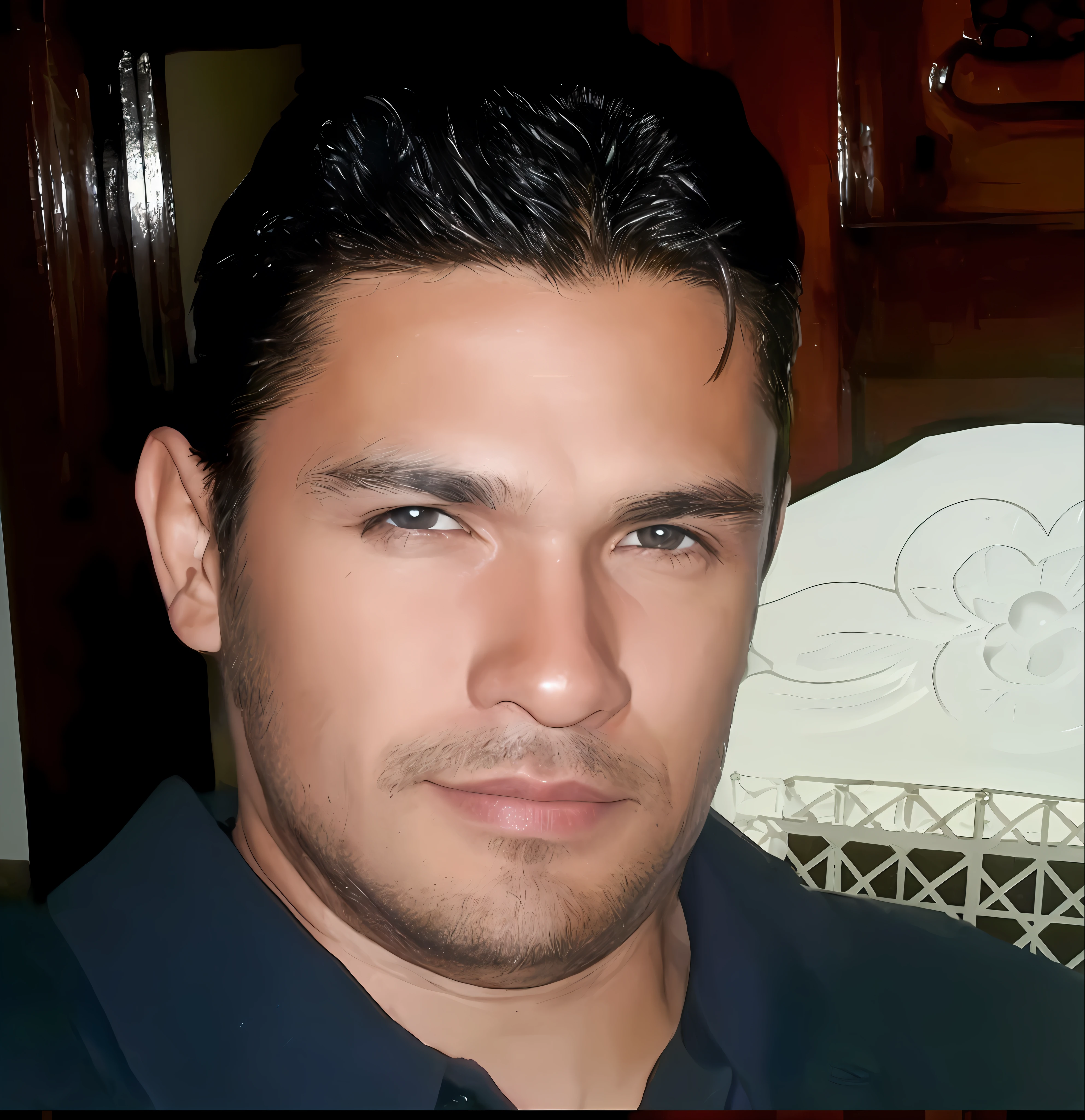 A 32-year-old man standing in a suit and tie, Cuerpo y cabeza recta en la foto, (((DSRL))), Frente al espectador de la foto, olhos fitos para a lente, Foto de estudio, (((aparece el cabello, Hombros y cabeza en la foto))), Hombre centrado en la foto, 8k, La mejor calidad, obra prima, realista, foto realista, photo of the film, ultra realista, 1 persona, detallado, perfect ilumination, DSRL, Foto profesional, 4k