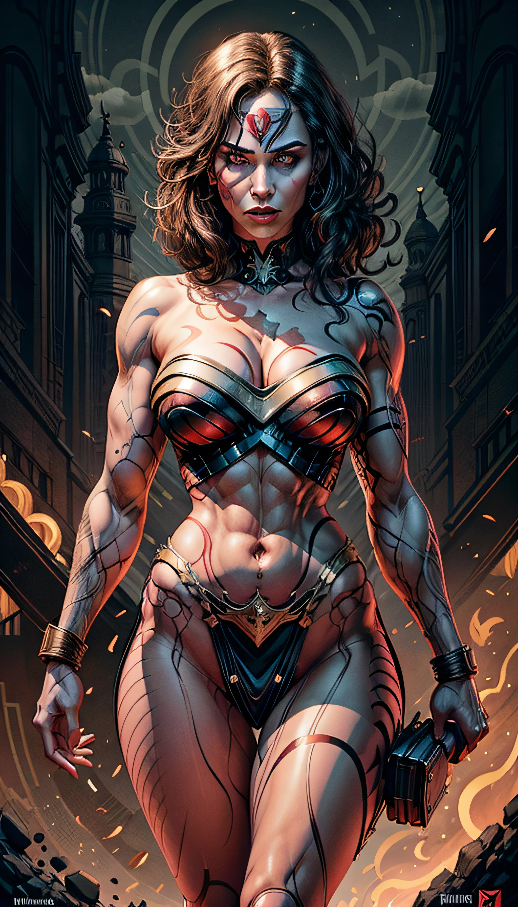 Mulher-Maravilha, Dc, personagem,  no estilo de 0mib, ilustrador, Obra prima, alta qualidade, 8k, high - resolution, alto detalhamento