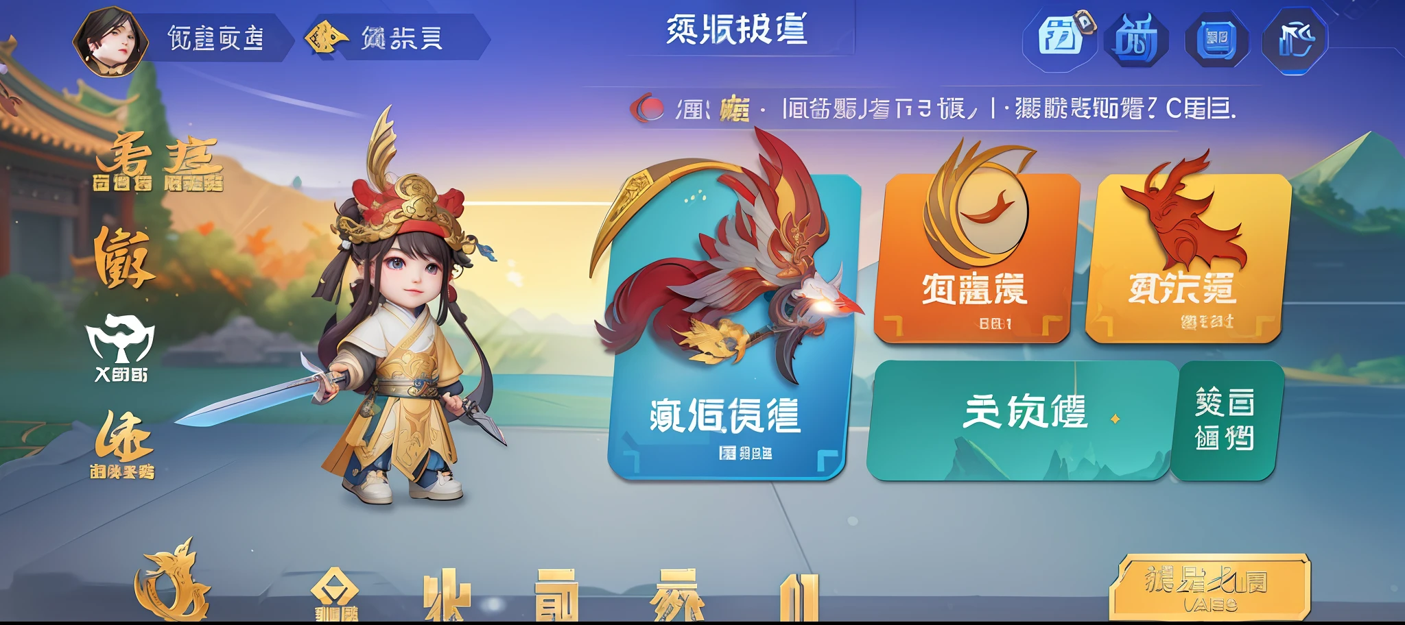 a close up of a person holding a sword in a game, game ui, mobile game style, game ui, mobile game, xianxia hero, gameplay footage, chinese three kingdoms, author:Qu Leilei, front game card, Wang Chen, pc game with ui, ui card, heise jinyao, inspired by Pu Hua