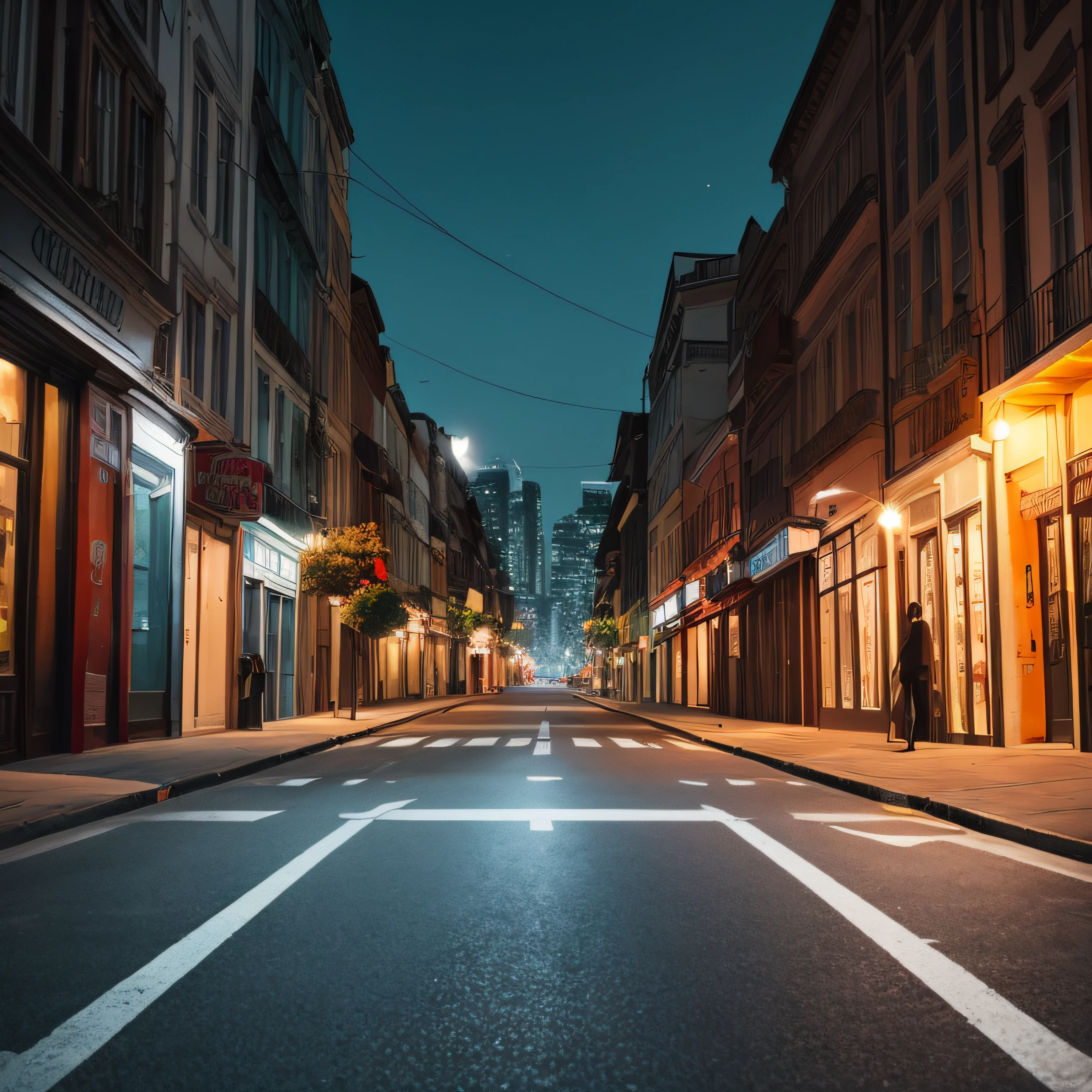 Por favor, crie uma imagem ultra-realista de uma rua com pavimento antigo em uma noite chuvosa, com reflexos de luzes intensas. The atmosphere should convey the feeling of a pulsating and mysterious city, com destaque para os detalhes do piso molhado, acentuando a nostalgia e a beleza decadente dessa cena urbana, com uma ferrari vermelha ao centro da imagem.