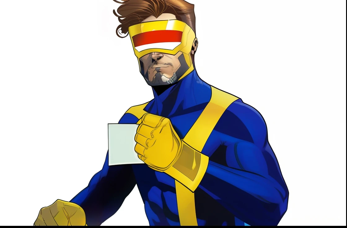 Arte Oficial, papel de parede 8k da unidade, Ultra Detalhado, obra-prima, melhor qualidade, (Estilo comic, quadrinhos americanos, Quadrinhos dos anos 2000), (americam comic: 1.3), um homem, extremamente detalhado, dynamicangle, Ciclope X-Man, a forma mais bonita arte HQs, elegante, cores vivas, americam comic, comic, comic style, marvel comic, dc comic
