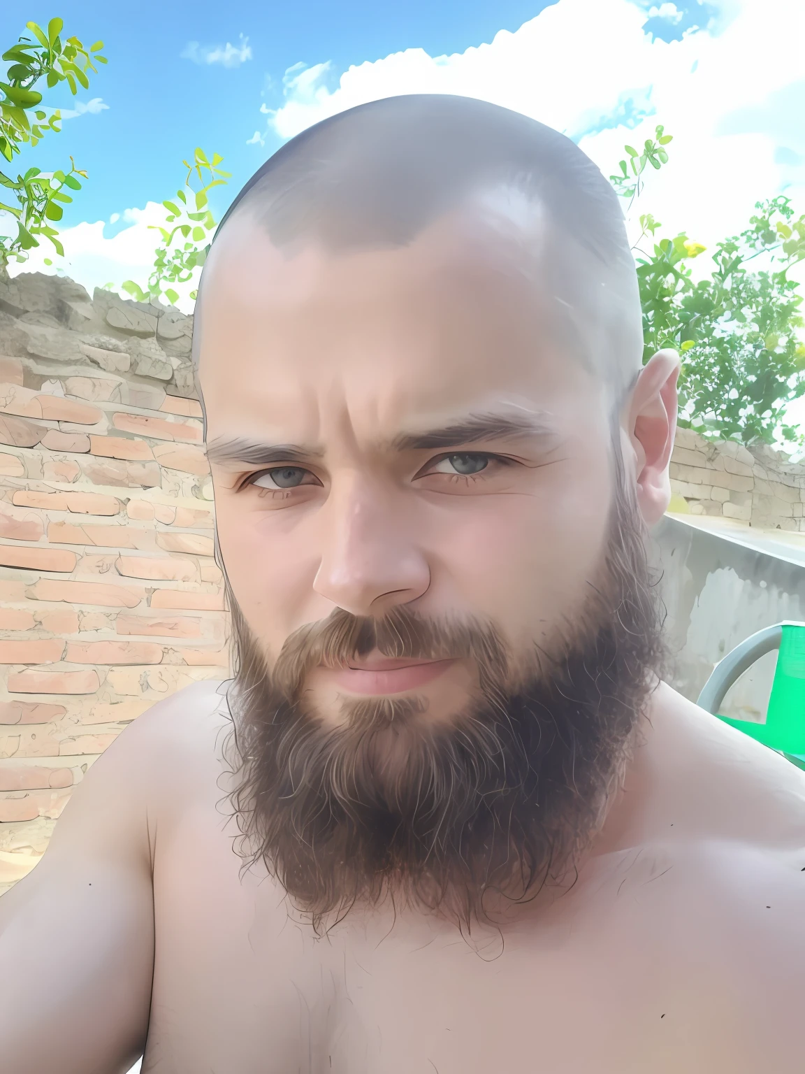 paisaje, selva, bosque, Mountains, Hay un hombre con barba prolija y cabeza calva, imagen frontal, barba completa definida, 3 , 4 0 years old man, calvo con barba corta, 45 years old men, sin barba, sin cabello completamente calvo, 38 years old, barba afeitada, (38 years old), 2 9 years olddeficidos barba prolija, musculos grandes