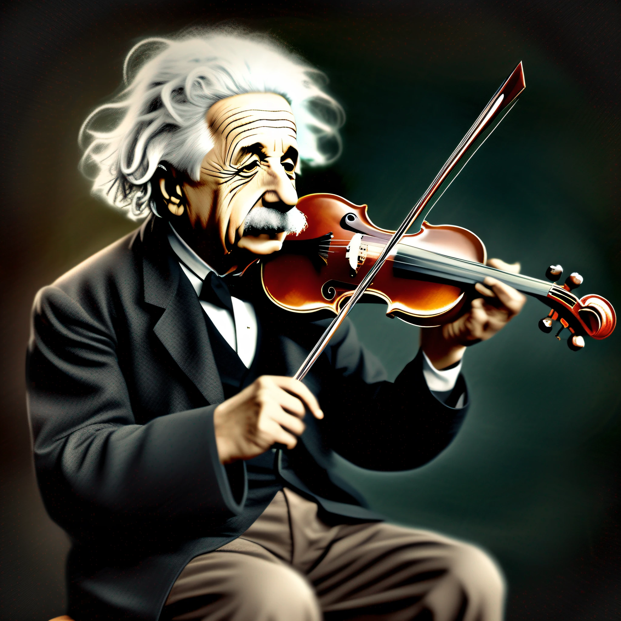 Einstein imaginando um violino
