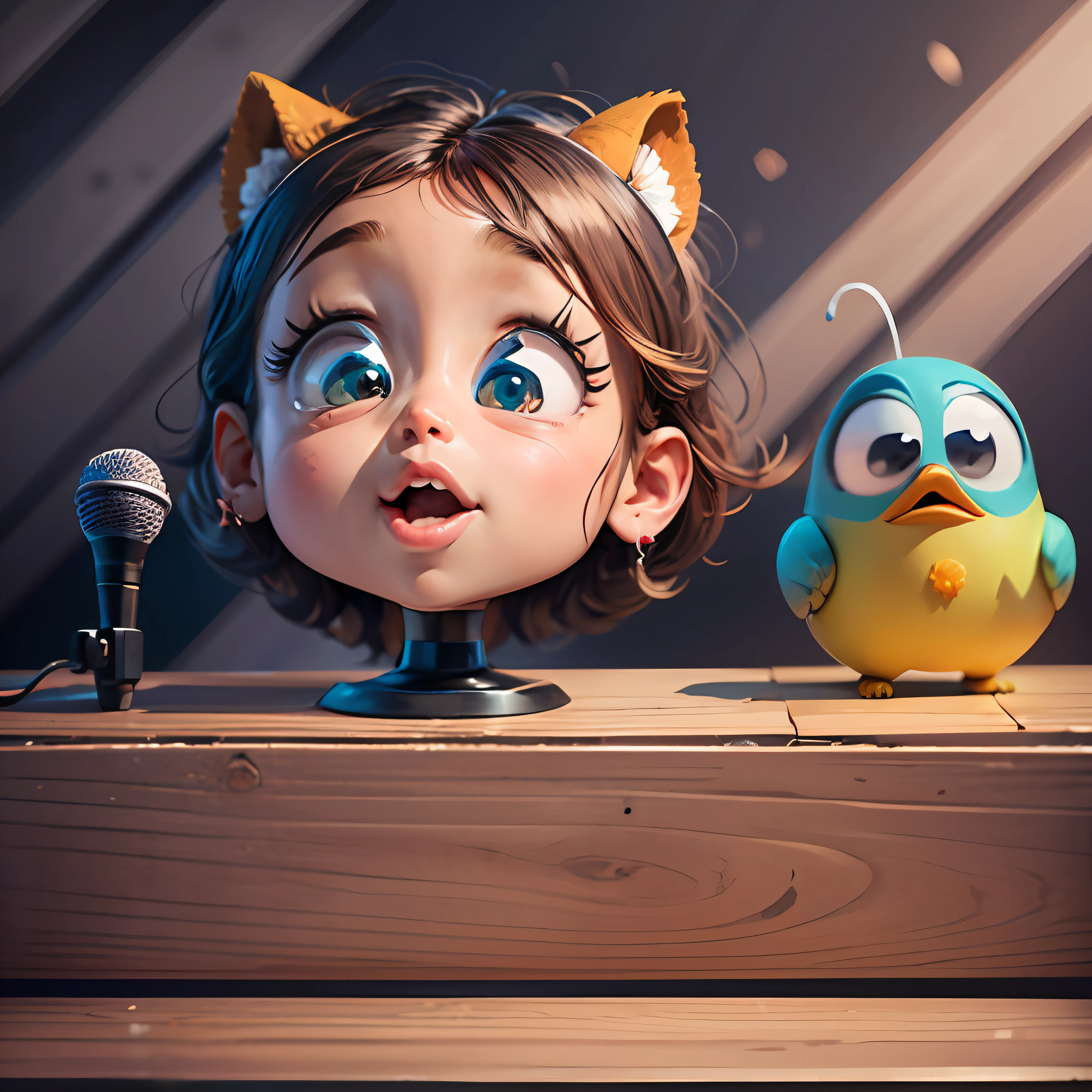 stiker, cartoon pixar Disney, microphone, kawaii, contorno, Vector, fondo blanco, stiker --auto --s2