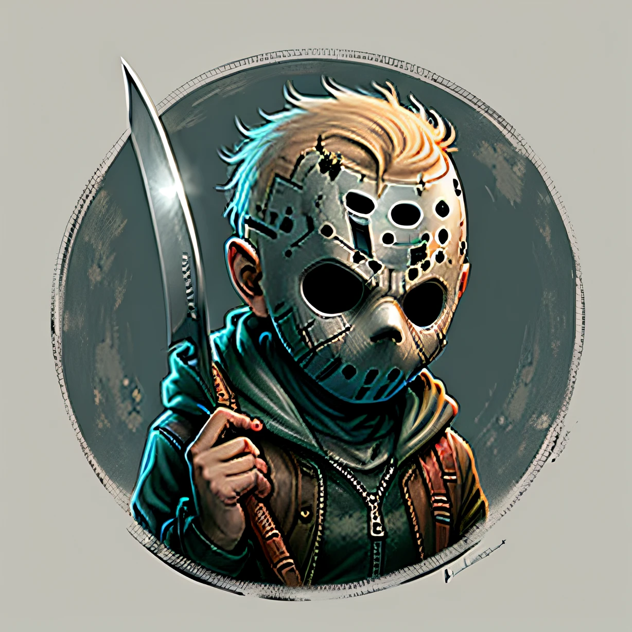 Jason Voorhees, CBZBB, filme Sexta-Feira 13 olho detalhado, detalhado,Jason's machete