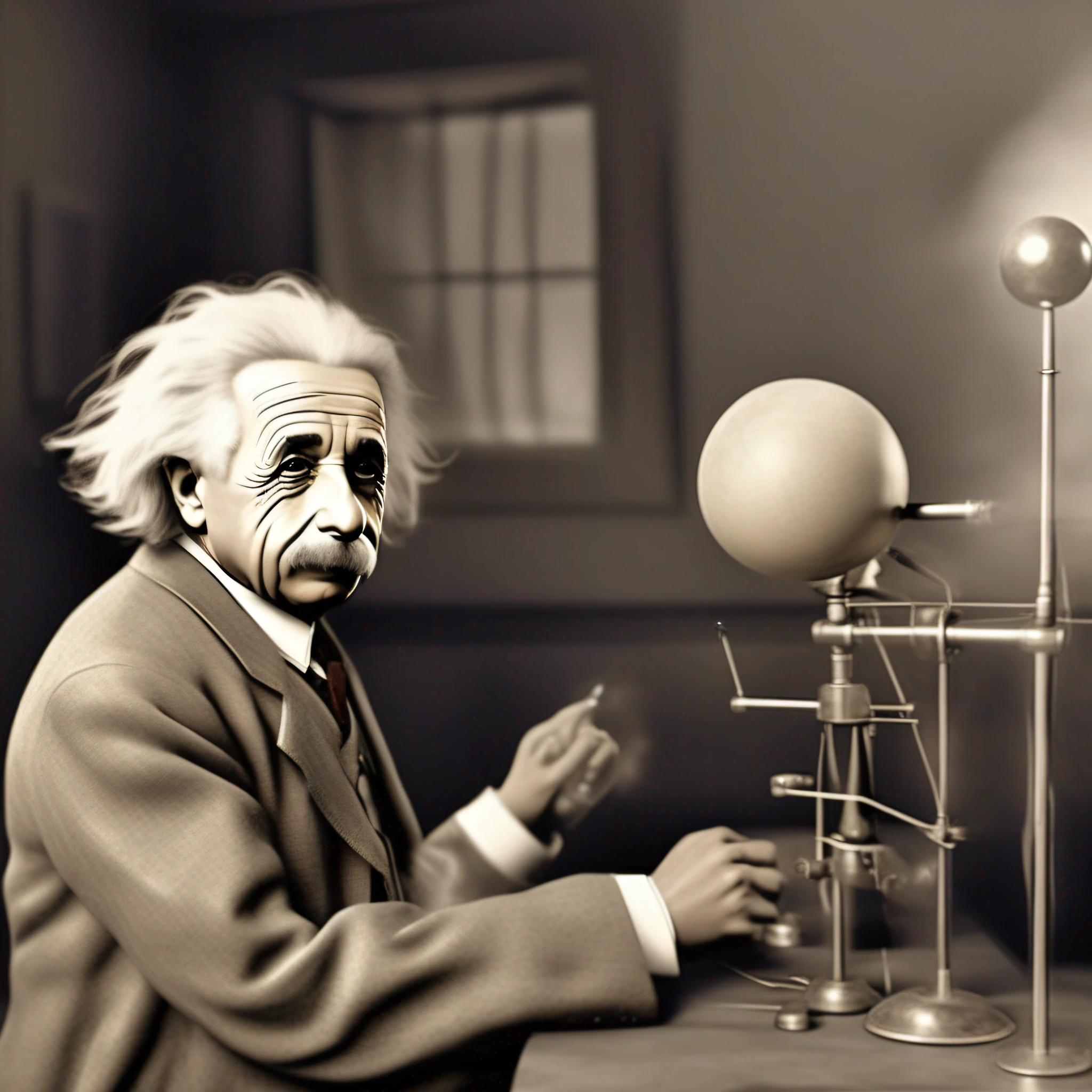 Einstein tendo uma visao de seu problema sendo resolvido