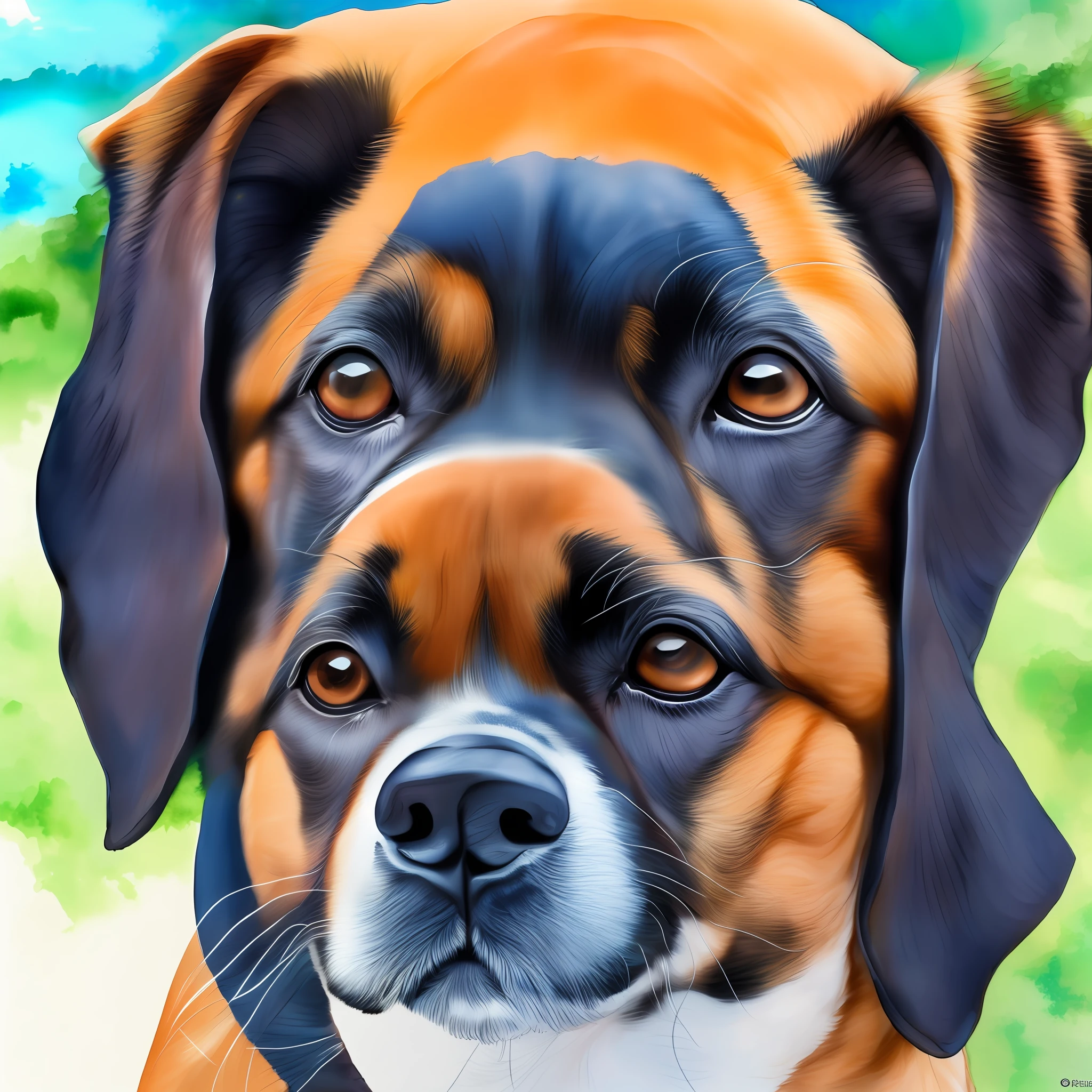 Imagem em 16:9, aquarela da patrulha canina, pintura da patrulha canina, chase --auto