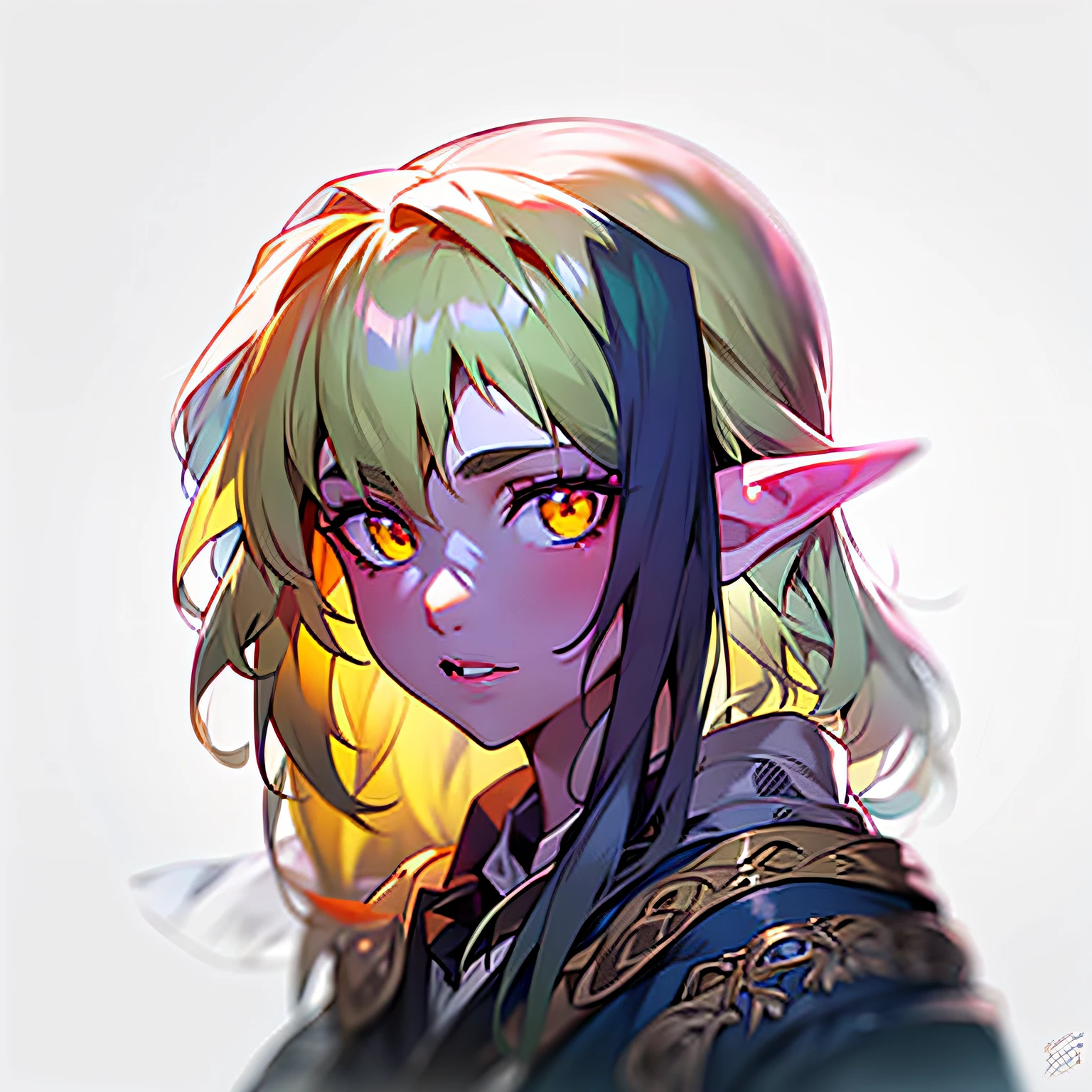 Anime - imagem de estilo de uma mulher com olhos amarelos e um top preto, Um retrato de um elfo, Wlop Ross, epic rpg portrait, ****** elfa, Retrato de Zelda, Retrato de um elfo, Artgerm e Atey Ghailan, RPG retrato arte conceitual, Arte no estilo de Guweiz, Rossdraw Sakimimichan, RossDraw Retrato